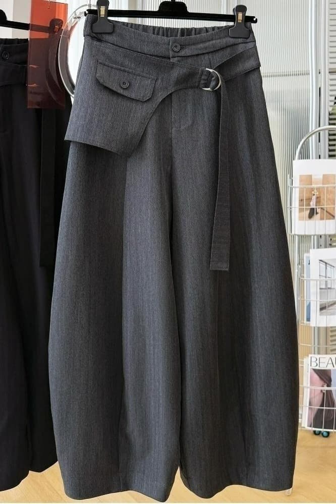 핏 스타일 슈퍼 잘 생긴 ~ 중 느슨함 센스 바지 루즈핏 느긋한 바람 캐주얼 정장 바지 여성 고유 한 모통이 칼 벽오동 바지 봄 이미지 7
