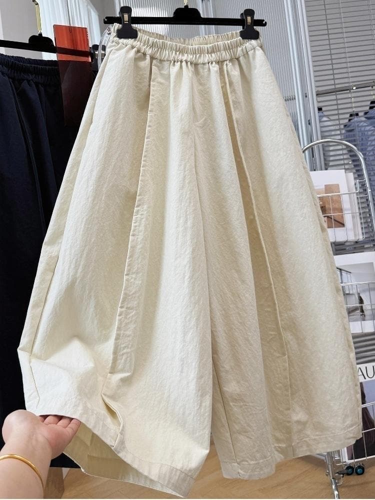 올해 흐름 지불 ~ 중 바지 8 점 벽오동 바지 느긋한 바람 루즈핏 넓은 다리 모통이 칼 캐주얼 바지 워크웨어 팬츠 여성 봄 이미지 2