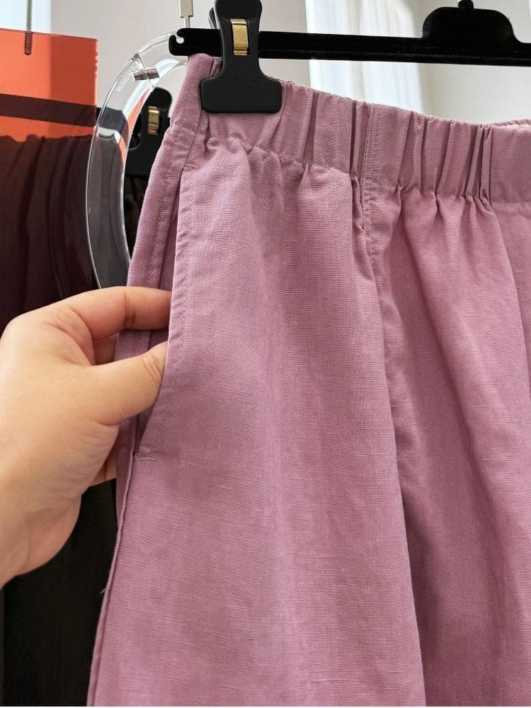 고급 센스 허리밴드 캐주얼 바지 여성 여름 얇은 스타일 바지 오부 바지 외출용 루즈핏 캐주얼 반바지 모통이 칼 바지 상세 이미지 10