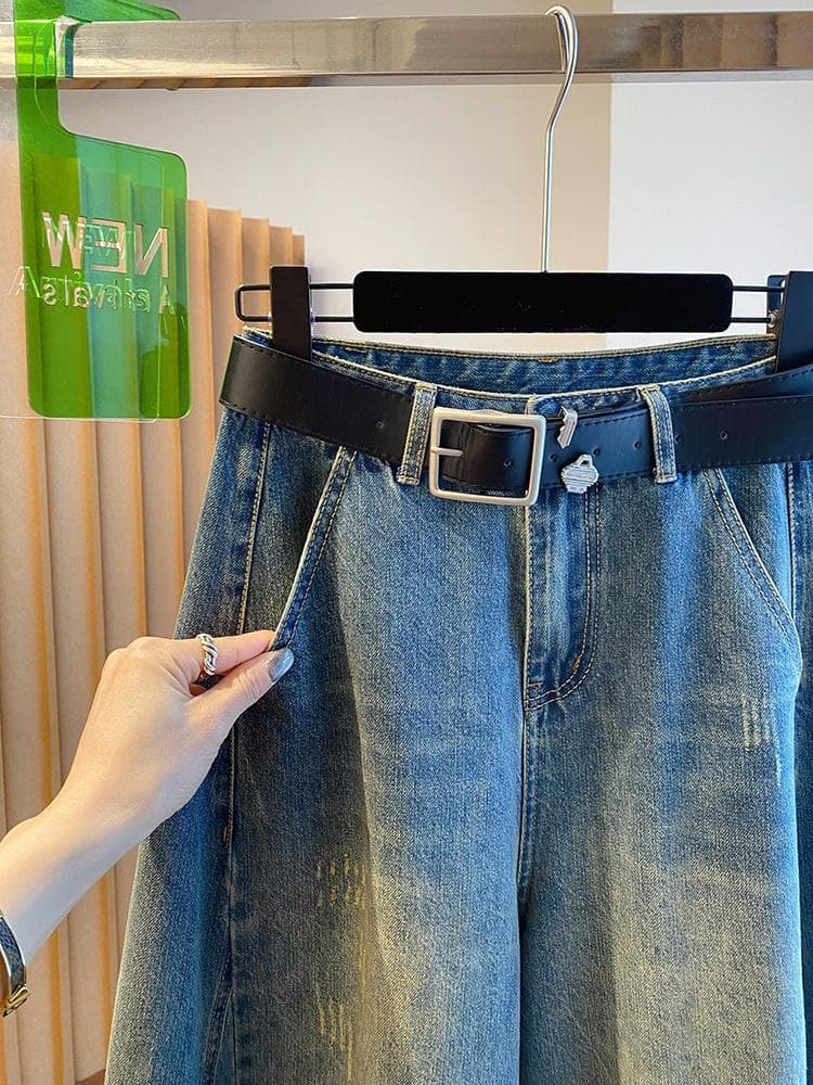 고급 센스 모통이 칼 청바지 여성 2026 새로운 이른 가을 루즈핏 대 에디션 빅 사이즈 외국 가스 다용도 슈퍼 잘 생긴 긴 바지 상세 이미지 5