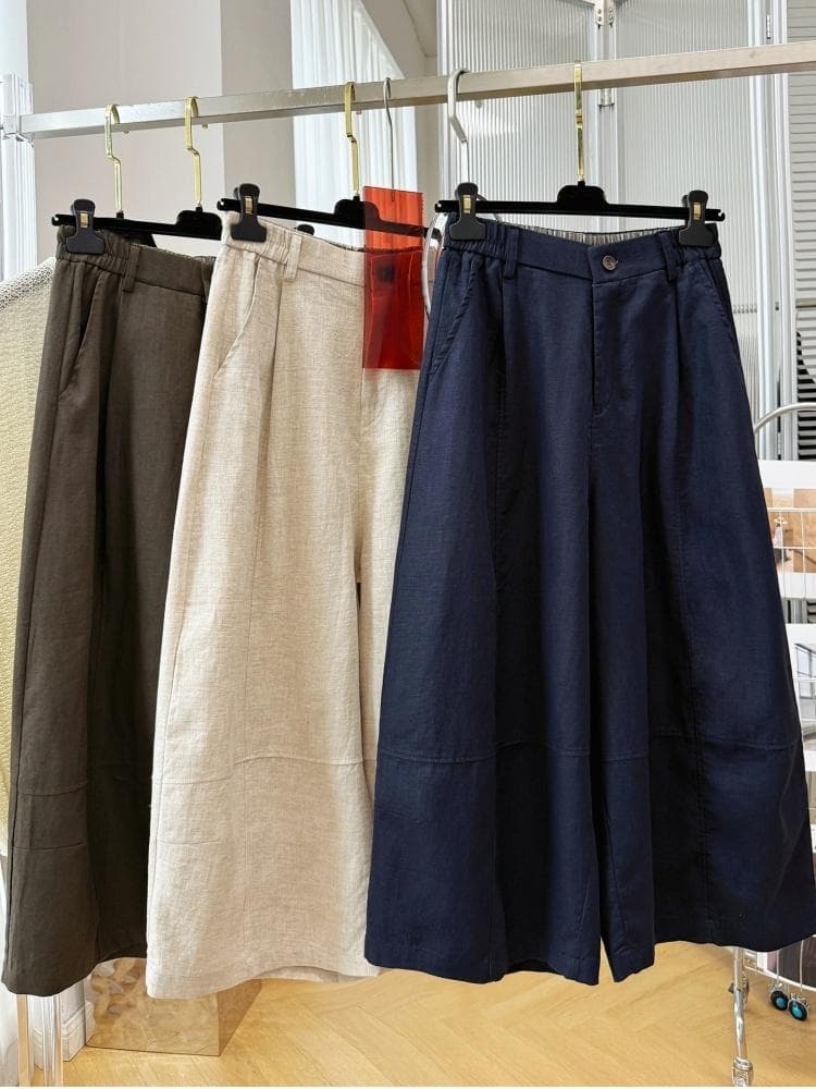 봄 가을 허리밴드 한 부서 캐주얼 바지 고급 여덟 9부 바지 여성 자이언트 잘 생긴 루즈핏 벽오동 바지 풍선 바지 상세 이미지 21