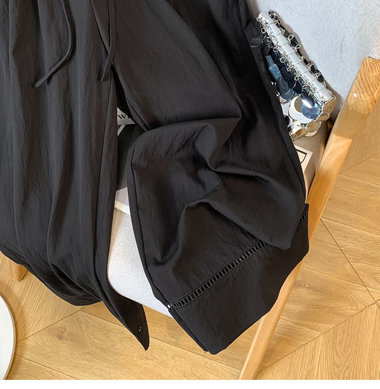 실사 여름 새로운 주간 실크 도루 센스 9 포인트 와이드 레깅스 바지 디자인 센스 레이스 홀로우 아웃 캐주얼 다용도 스트레이트 팬츠 상세 이미지 39