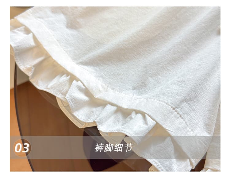 실사 2026 여름 새로운 미니멀리즘 펌프 로프 넓은 다리가 짧다. 바지 운송 동적 목이버섯 레이스 다용도 허리밴드 반바지 상세 이미지 6