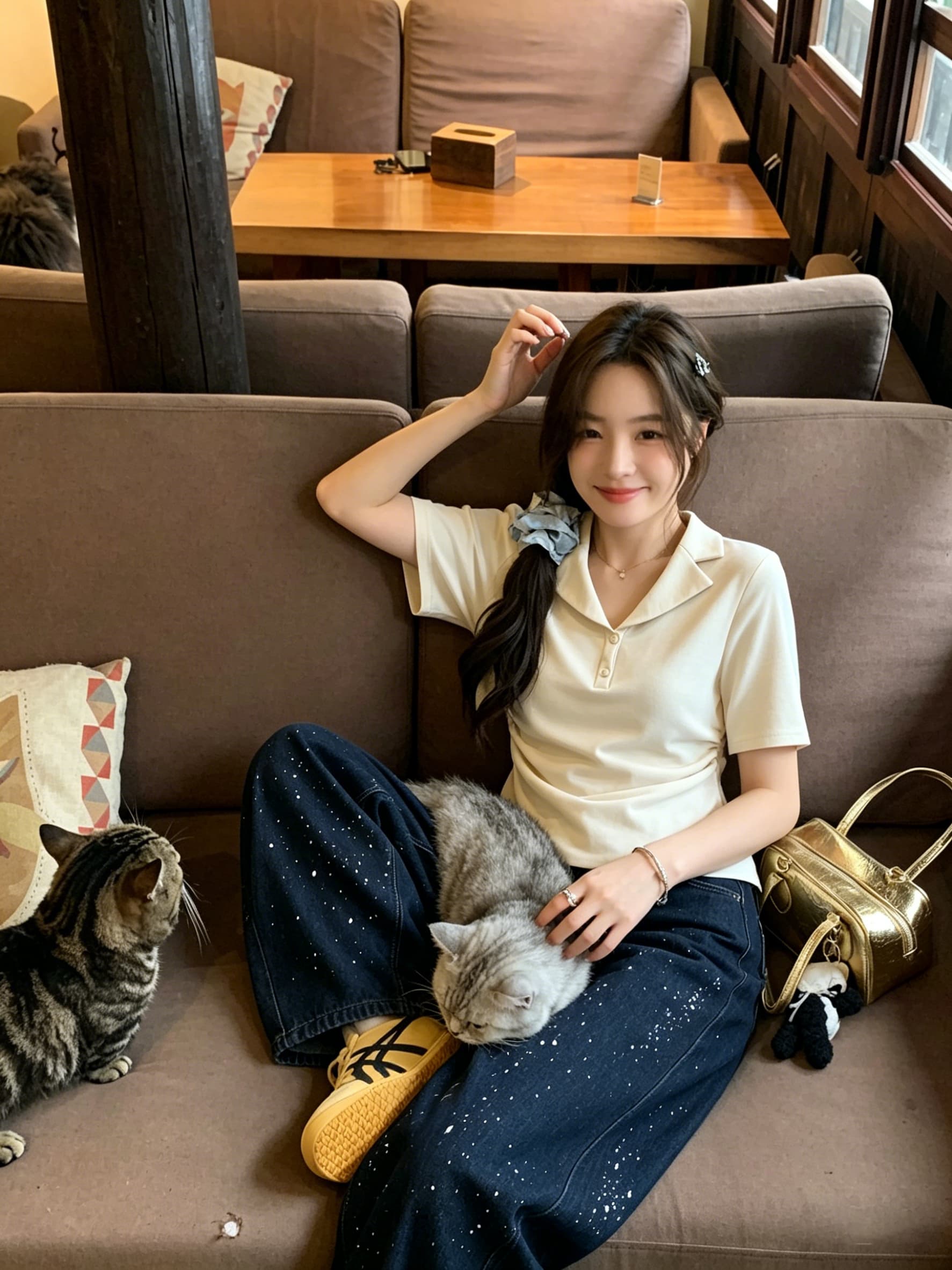 실사 미니멀리즘 폴로 칼라 출퇴근 티셔츠 여자 몸매 가꾸기 허리 수축 반팔 디자인 센스 품격 다용도 슬림해 보이는 맨위 상세 이미지 7