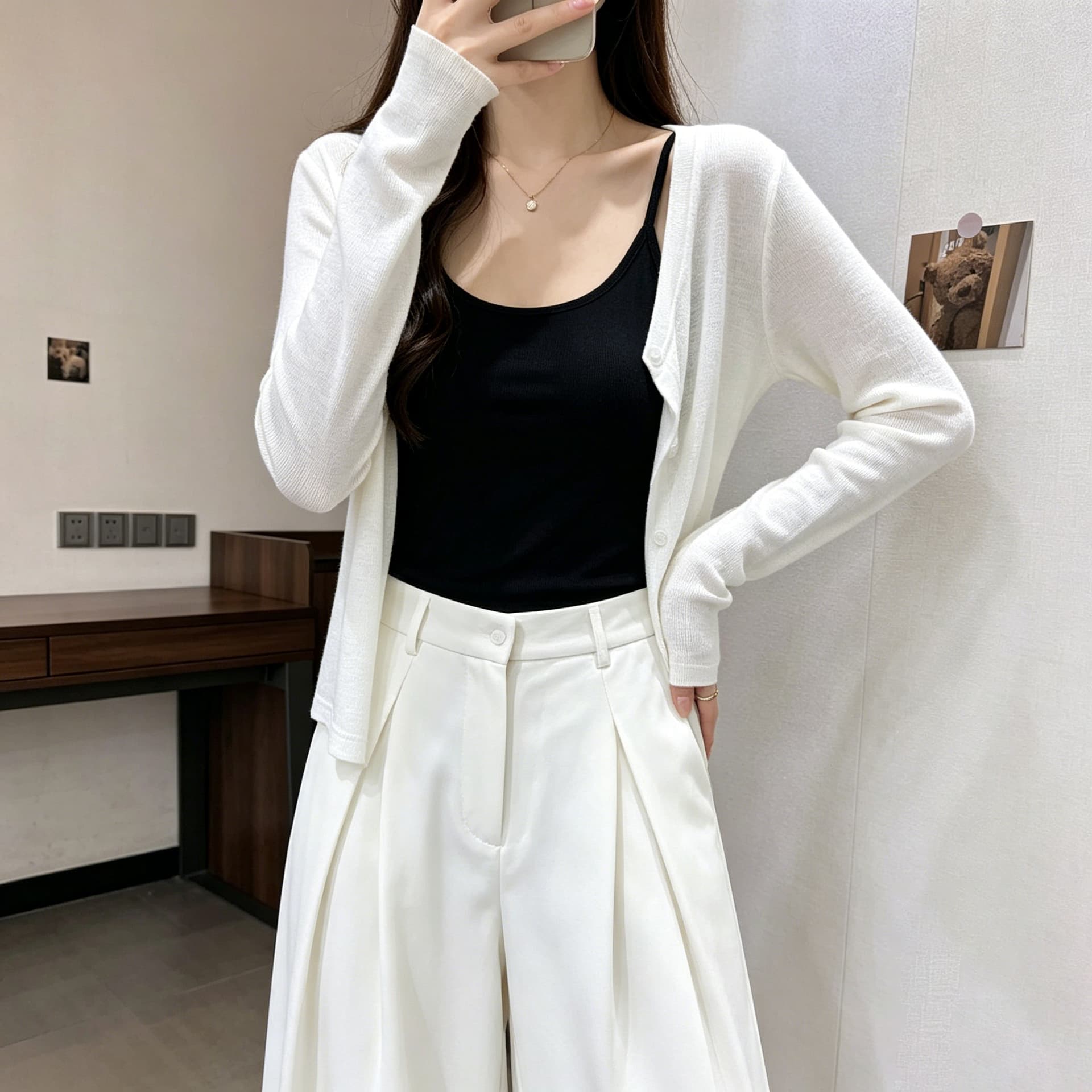 실사 부드러운 바람 황색 니트 오픈 가디건 여성 여름 얇은 스타일 외부 가져 가라. 에어컨 셔츠 자외선 차단 블라우스 쇼트 스타일 맨위 이미지 3