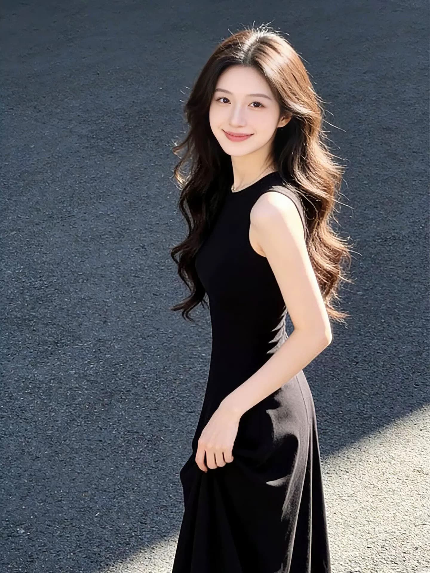 프랑스식 롱 스커트 몸매 가꾸기 슬림해 보이는 일상 출퇴근 다용도 검정색 니트 민소매 조끼 여성 드레스 2026 새로운 상세 이미지 1