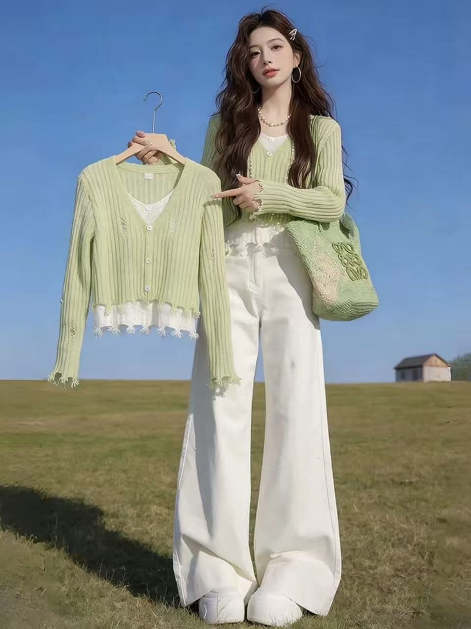 조기 초기 가을 코디 전체 집합 2026 소금 부서 튀김 거리 마이크로 지방 연령 감소 품격 착용 가져 가라. 한 바람 chic 세트 여성 상세 이미지 1