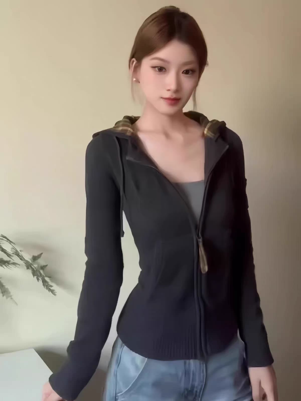 한 부서 코디 전체 집합 봄 드레스 작은 키 연령 감소 외국 가스 스웨터 와이드 레그 팬츠 투피스 슈트 고급 센스 패션 이미지 2