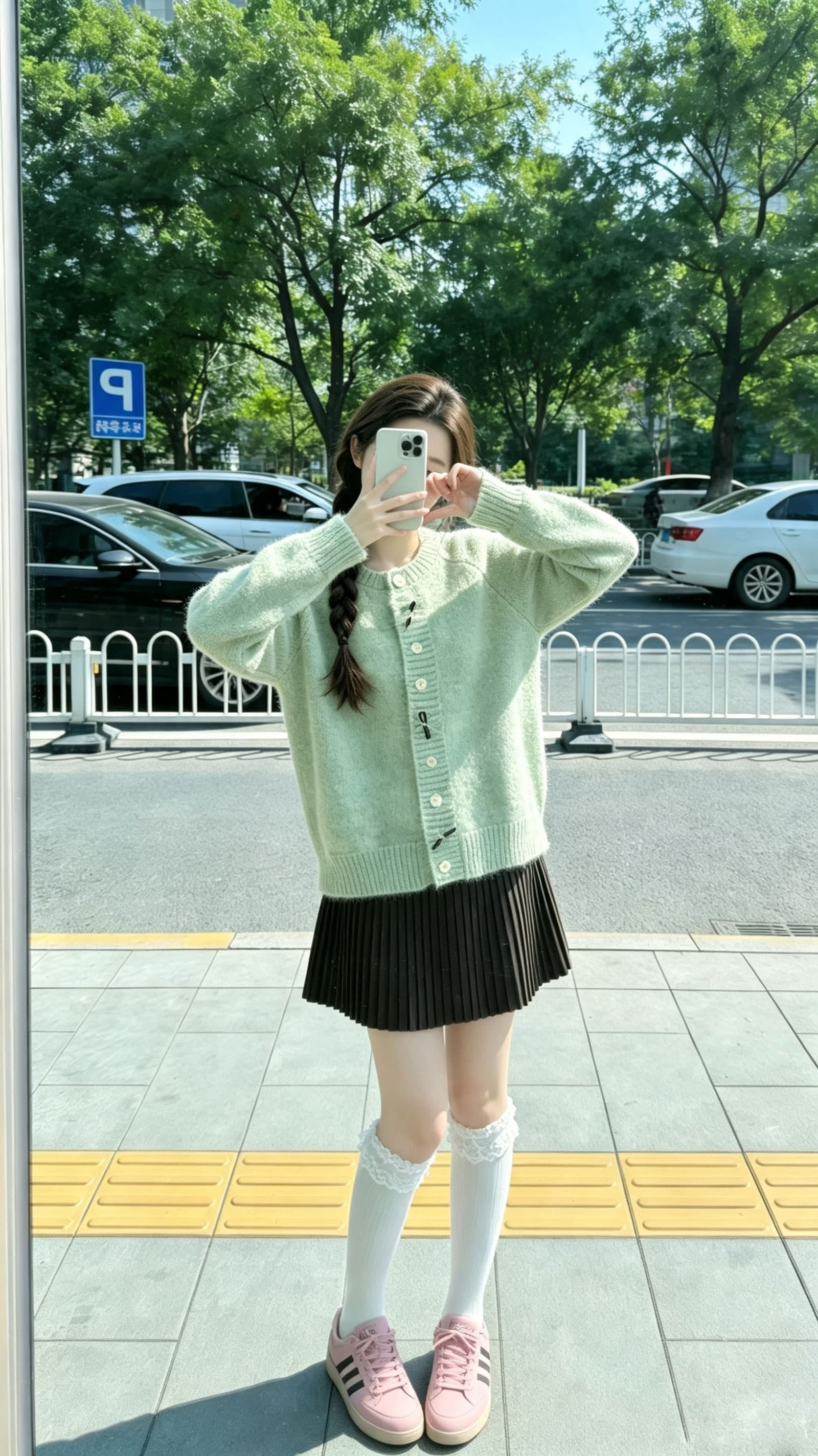 가을 2026 새로운 슈퍼 화재 착용 가져 가라. 전체 집합 순수한 하얀 달빛 달콤함 한 부서 고유 한 슈퍼 잘 생긴 세트 여성 상세 이미지 2