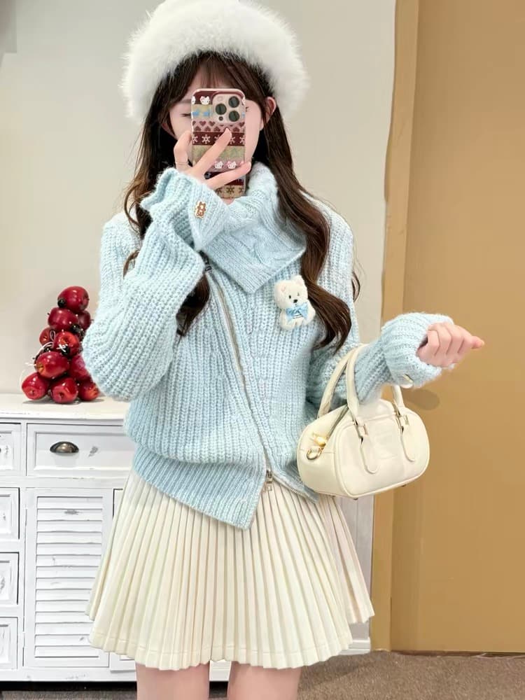 가을 2026 새로운 슈퍼 화재 착용 가져 가라. 전체 집합 순수한 하얀 달빛 달콤함 한 부서 고유 한 슈퍼 잘 생긴 세트 여성 상세 이미지 1