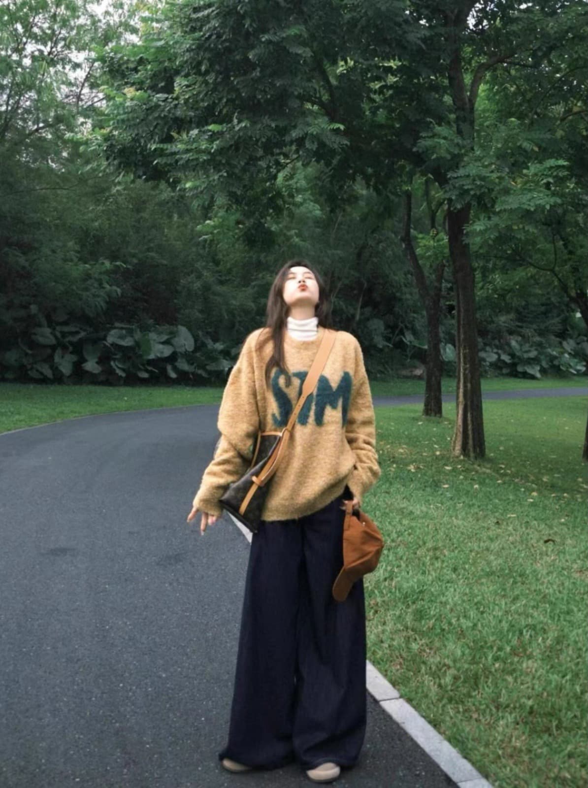조기 초기 가을 2026 슈퍼 화재 연령 감소 한 부서 ootd 착용 가져 가라. 전체 집합 자이언트 잘 생긴 ~ 중 아름다운 세 조각 세트 여성 상세 이미지 4