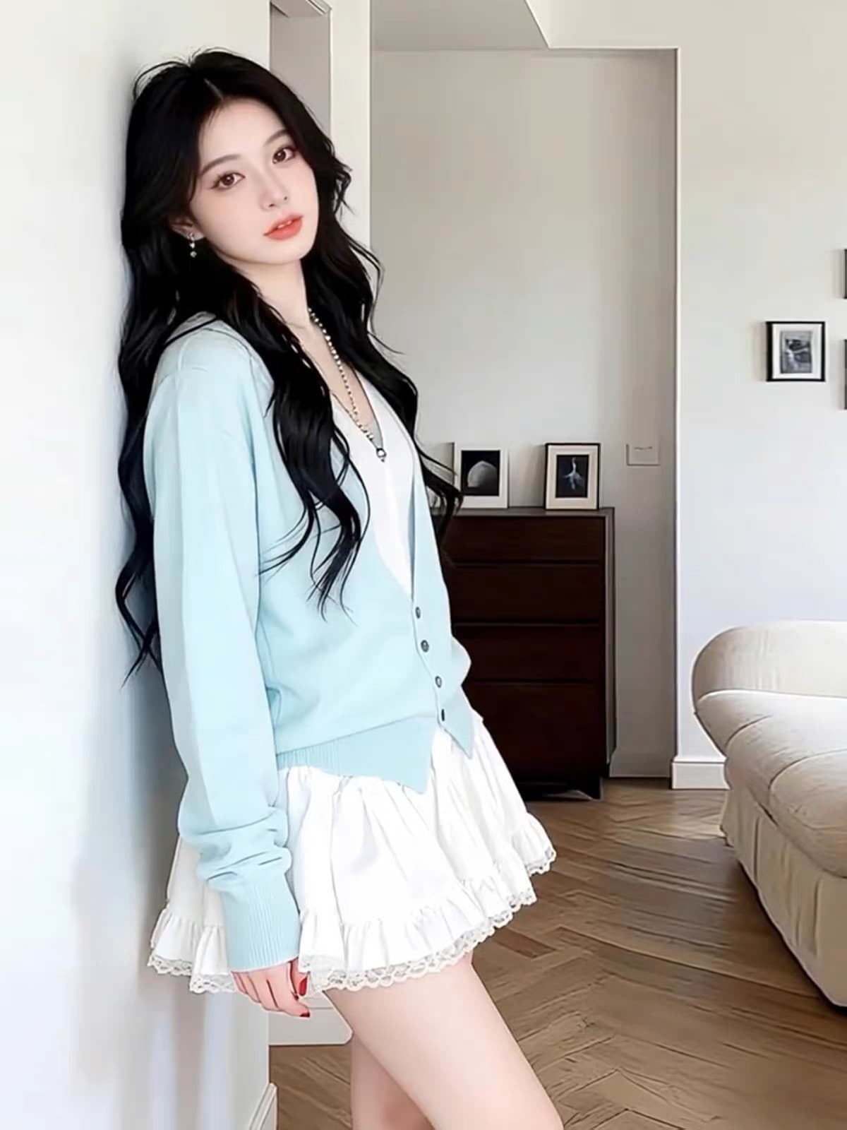 이른 가을 2026 년 새로운 여성 드레스 작은 키 가을 겨울 착용 가져 가라. 코디 에이즈 환자 세트 한 부서 니트 스웨터 상세 이미지 4