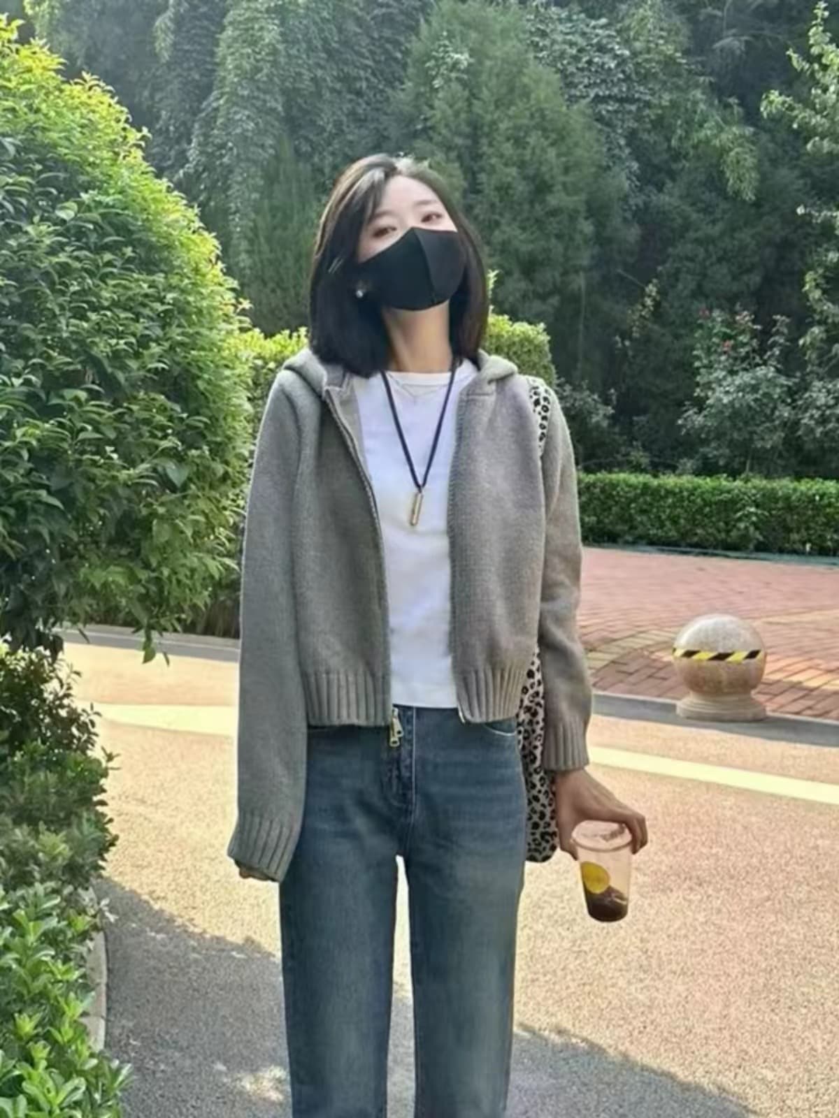 조기 초기 가을 2026 슈퍼 화재 연령 감소 한 부서 ootd 착용 가져 가라. 전체 집합 자이언트 잘 생긴 ~ 중 아름다운 세 조각 세트 여성 이미지 2