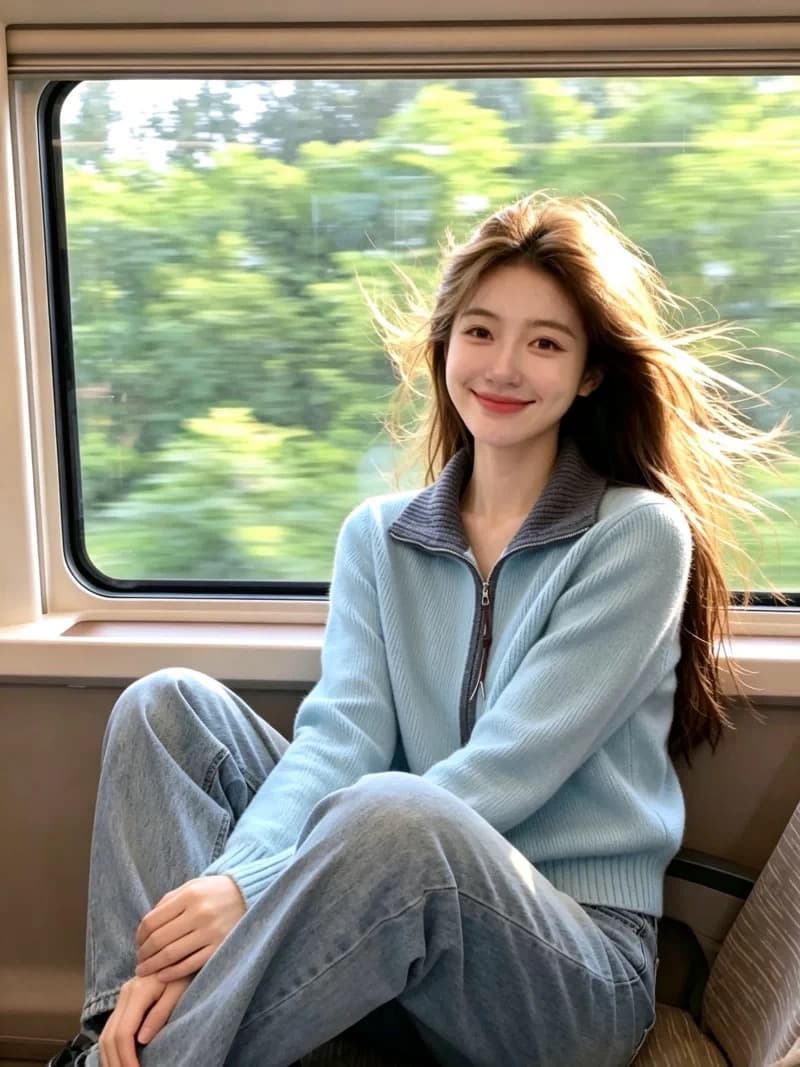 보존 섹션 추천 부드러운 바람 배색 폴로 칼라 지퍼 니트 오픈 가디건 여성 가을 겨울 새로운 연령 감소 스웨터 코트 상세 이미지 4