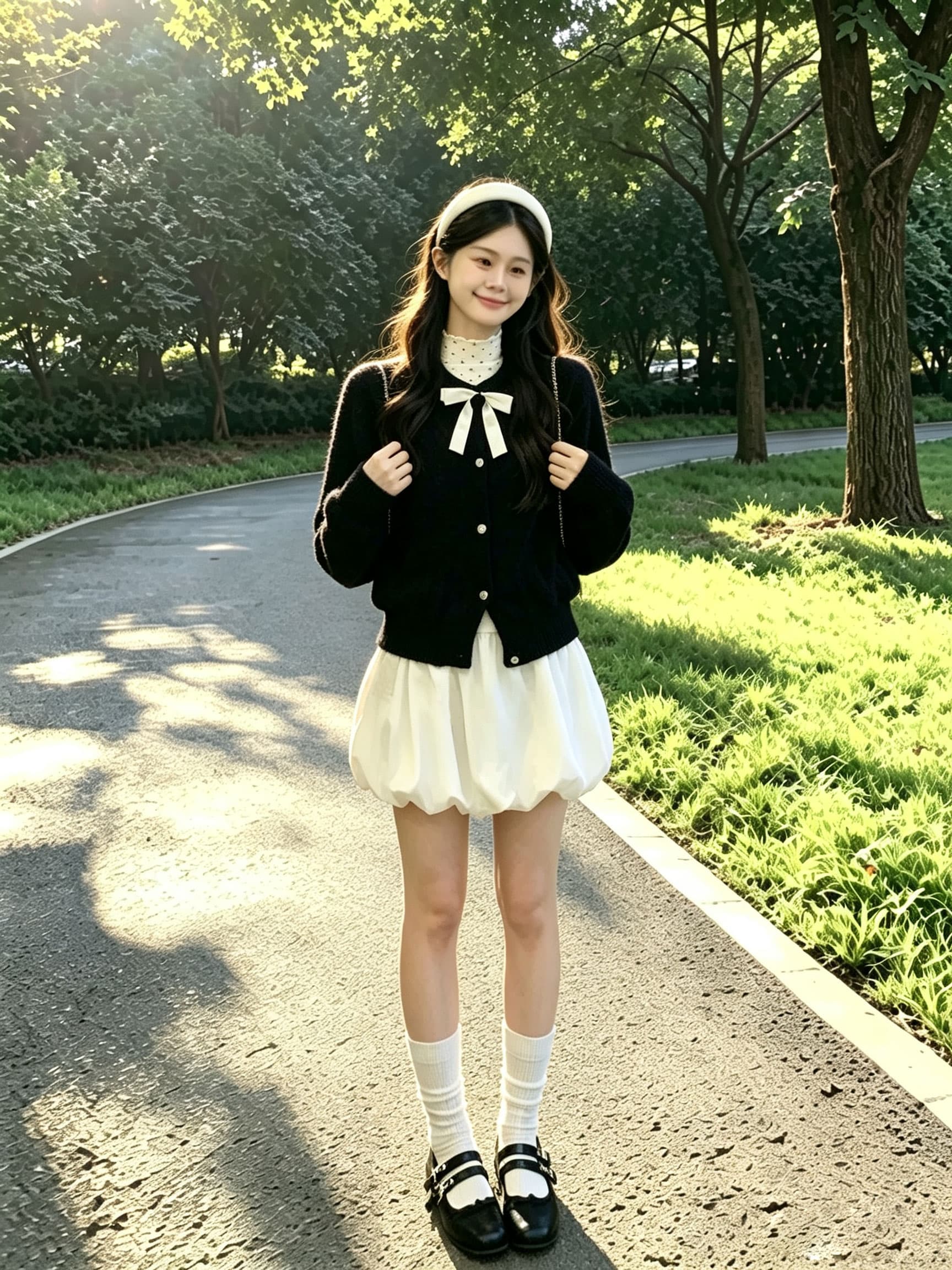 ootd 착용 가져 가라. 전체 집합 스웨터 원피스 아이들 가을 의상 2026 년 새로운 천 골드 작은 샤넬 스타일 세트 흰 치마 상세 이미지 2
