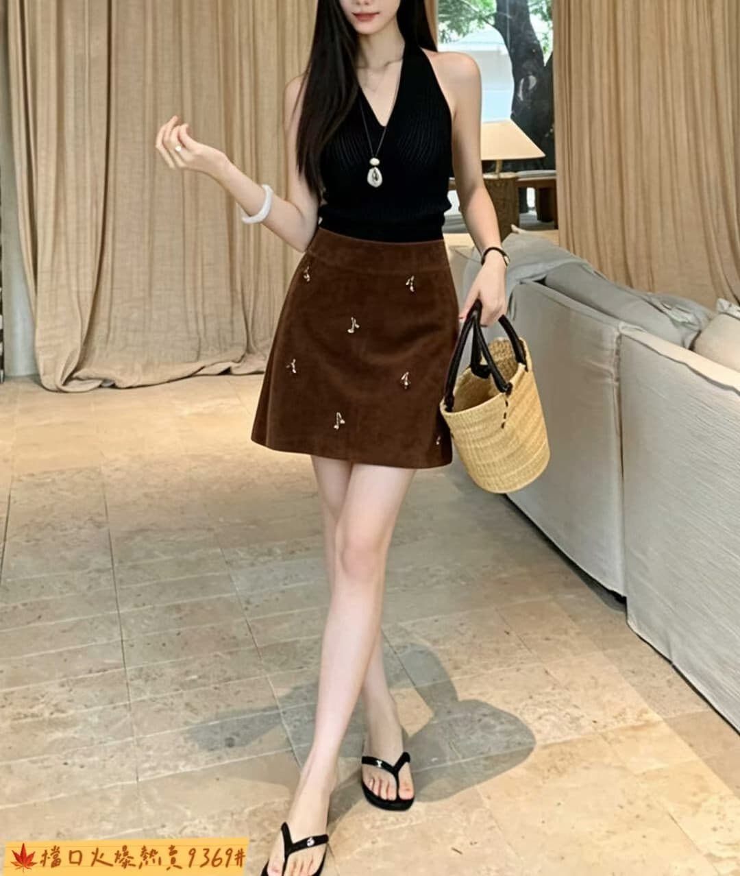 낭만주의 패션 디자인 섹션 무거운 작업 비즈 박기 작은 여자 절묘한 다용도 미니 스커트 포함 안전 바지 반신 스커트 반신 스커트 이미지 4