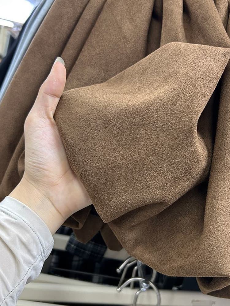 한 부서 연령 감소 스웨이드 원단 반신 스커트 여성 가을 겨울 새로운 퍼프 스커트 다용도 슬림해 보이는 노출 방지 꽃밭 짧은 치마 상세 이미지 6