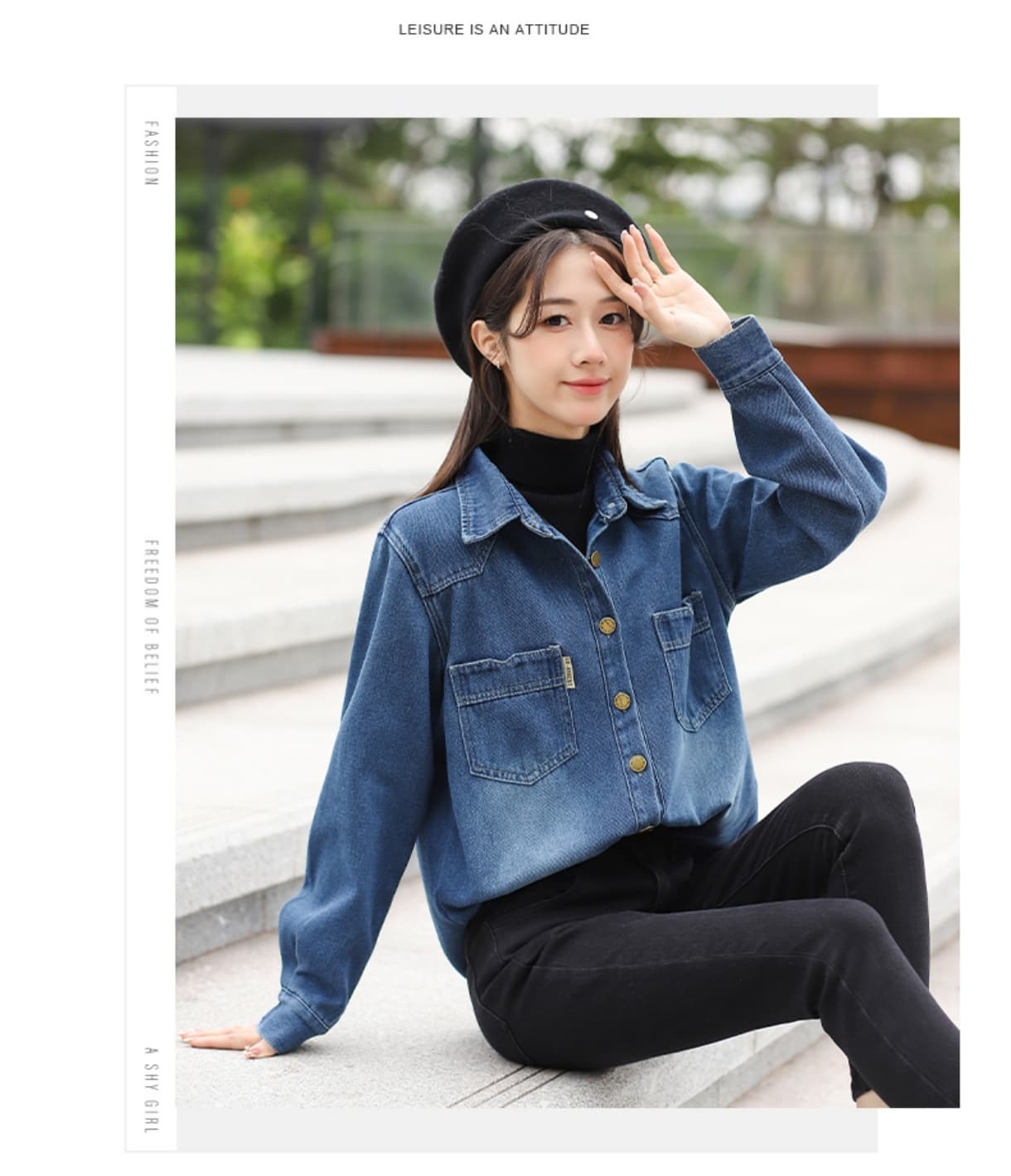 실사 가을 겨울 털이 있는 보온 패션 연령 감소 캐주얼 루즈핏 다용도 한국 스타일 데님 맨위 상세 이미지 7