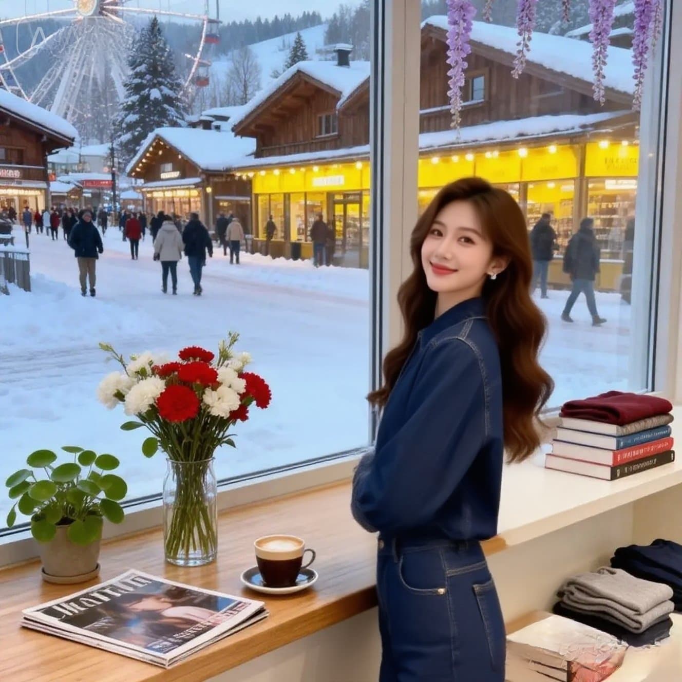 한국 스타일 봄 가을 새로운 디자인 센스 루즈핏 패션 다용도 기타 선 장식 와이드 소매 입안에서 가져 가라. 스택 착용 데님 맨위 상세 이미지 7