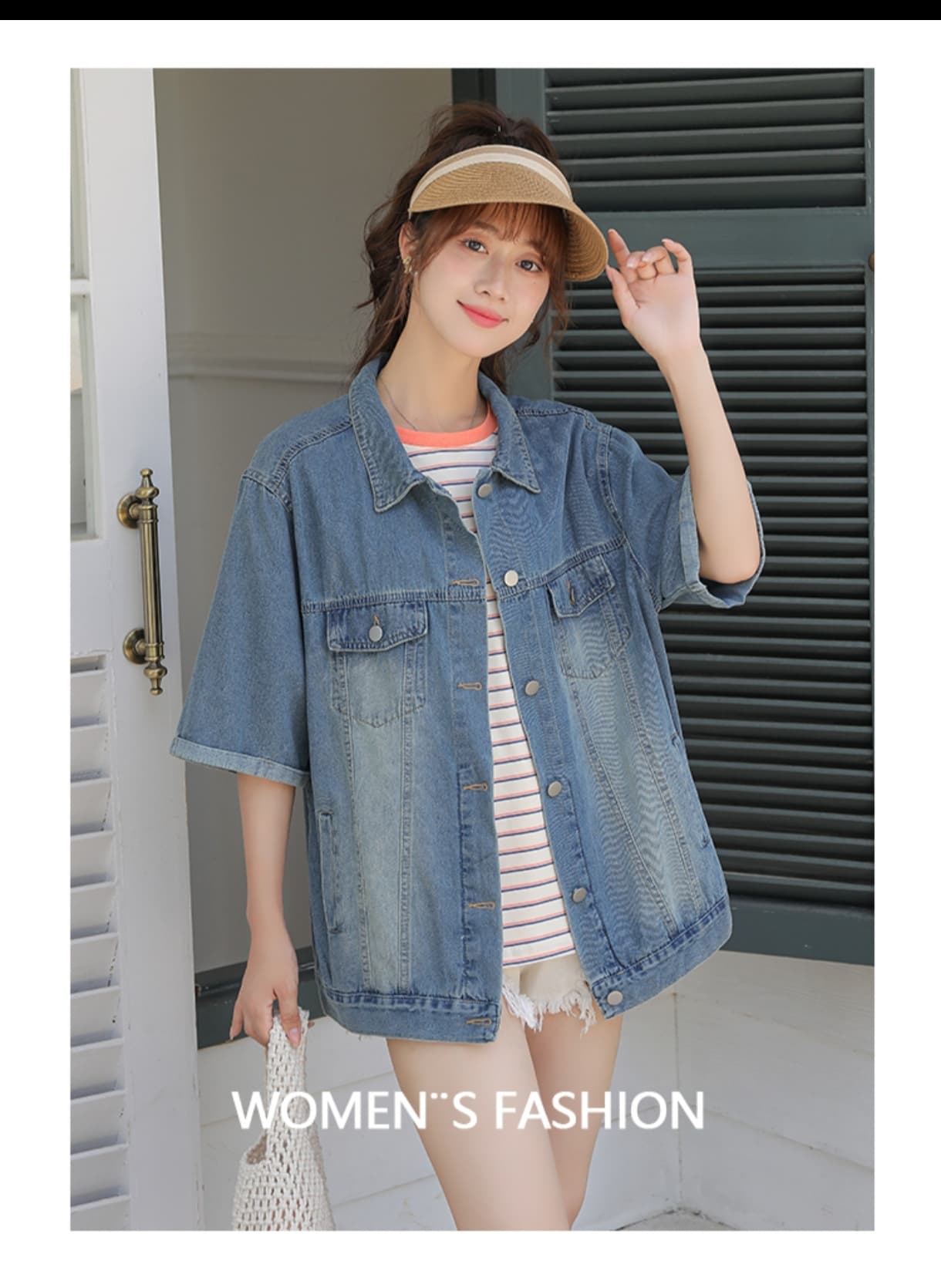 새로운 대 에디션 트렌드 루즈핏 편안함 부드럽다 통기성 얇은 재료 데님 반팔 맨위 상세 이미지 14