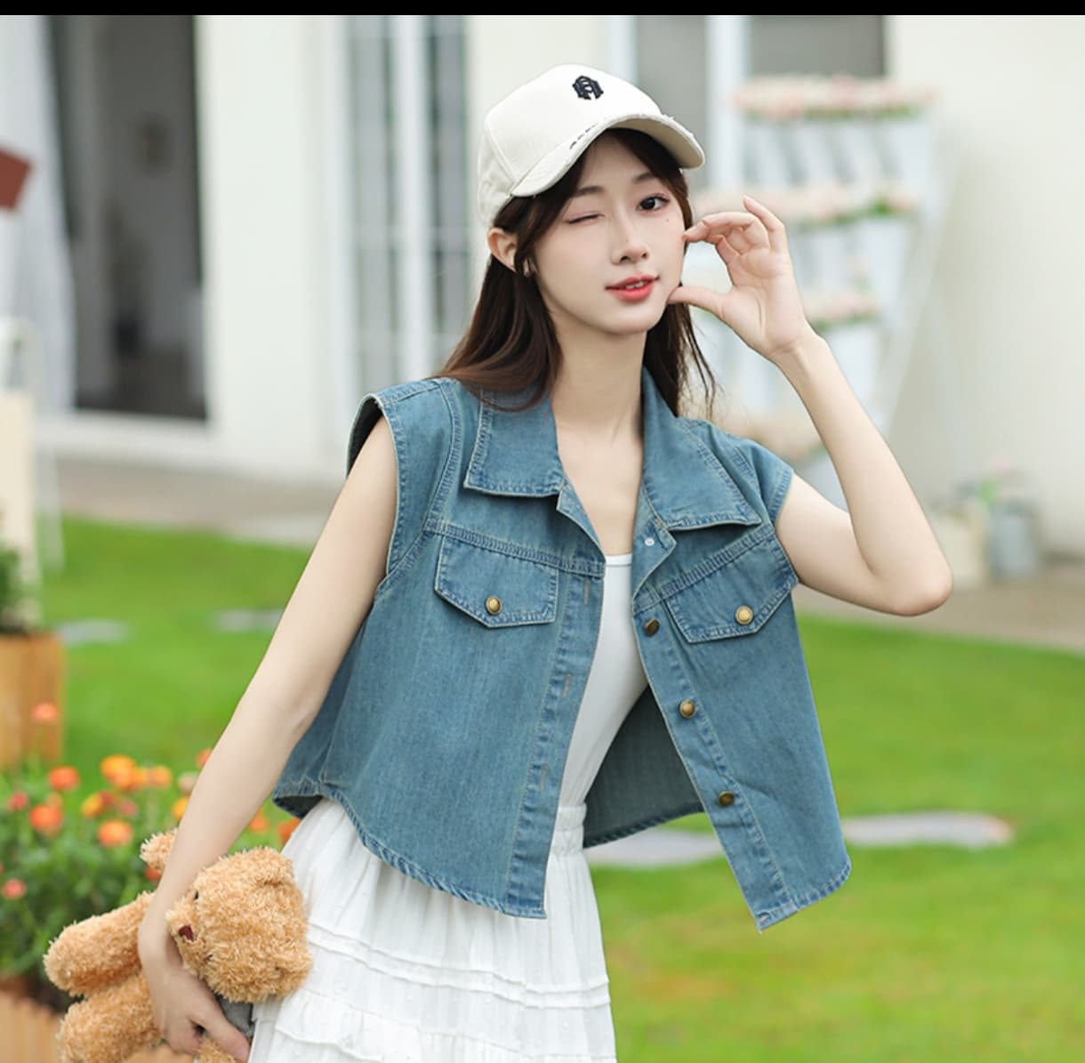 패션 새로운 Feifei 소매 캐주얼 레트로 고급 디자인 데님 맨위 블루 블랙 둘 색상 상세 이미지 13