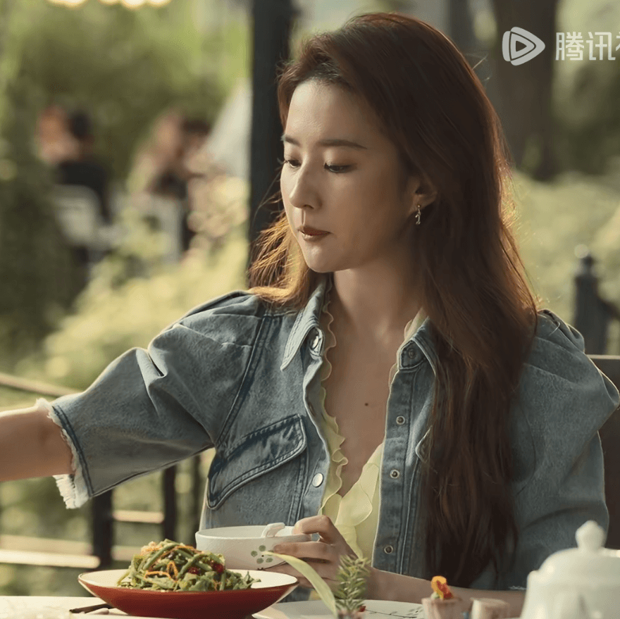 리우 또한 필리핀 같은 단락 프랑스식 거품 소매 파란색 쇼트 스타일 데님 맨위 상세 이미지 5