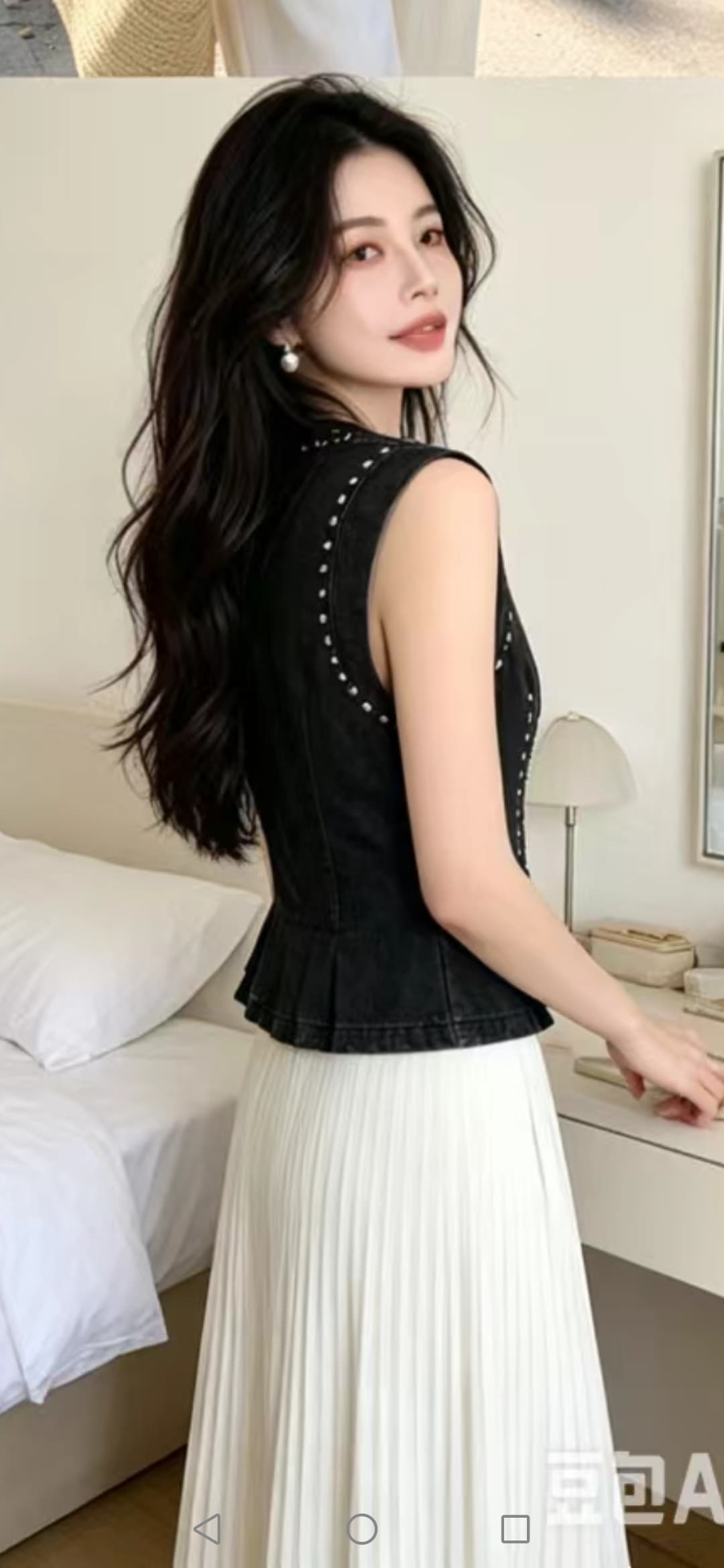 유럽 주 역 무거운 작업 데님 조끼 여자 상세 이미지 8