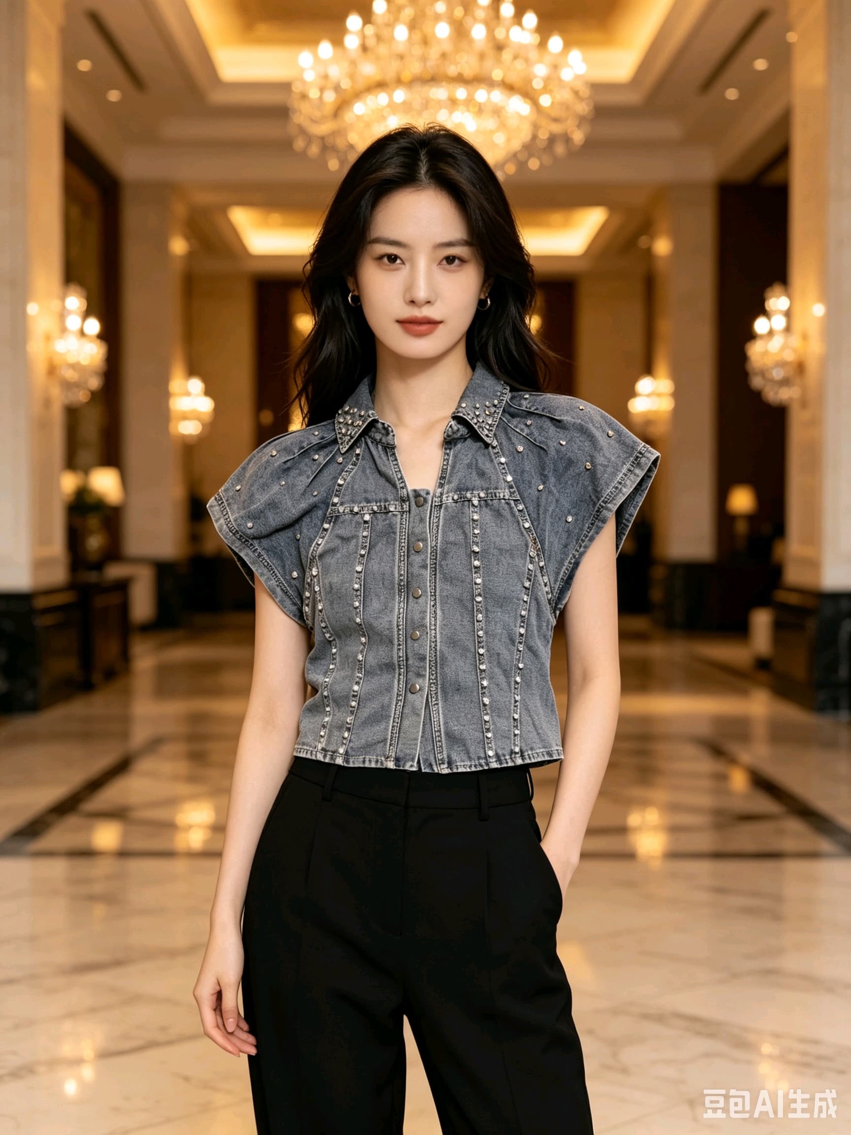노스탤지어 레트로 데님 여름 가을 쇼트 스타일 패션 다용도 무거운 작업 반팔 한국 스타일 상세 이미지 14
