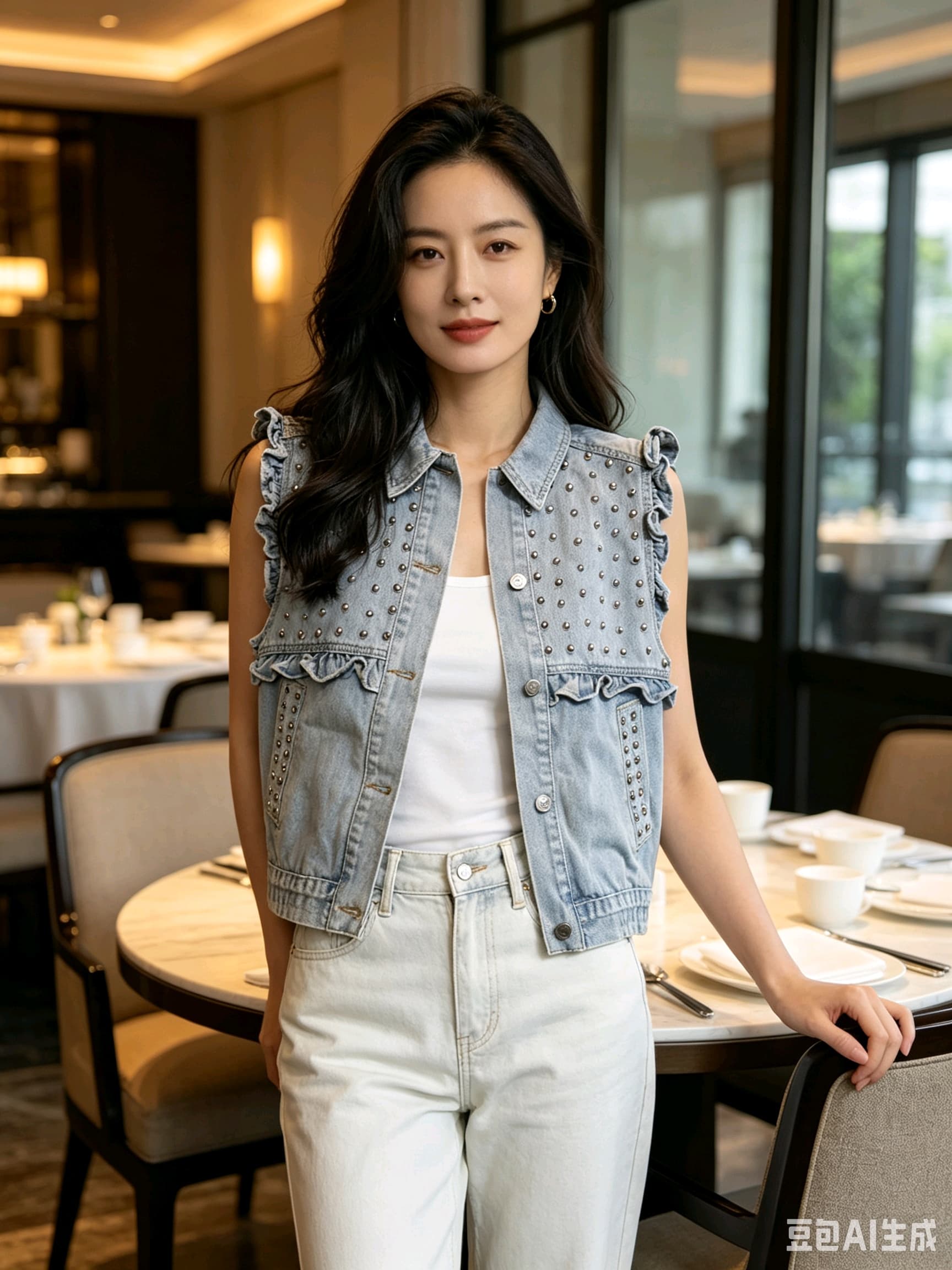 유럽 역 무거운 작업 데님 베스트 여성 셔츠 다용도 패션 거리 바람 이미지 3