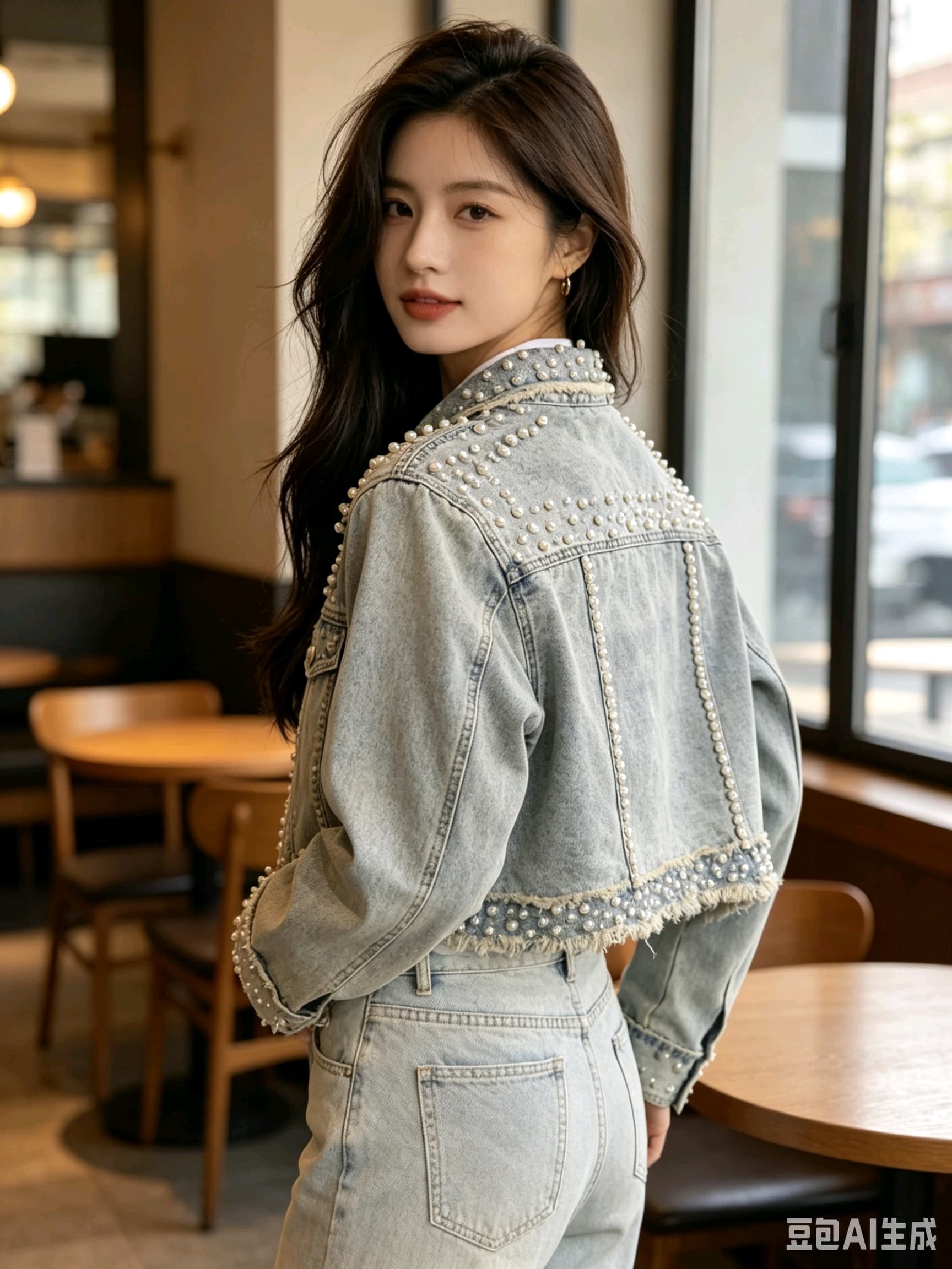 유럽 역 무거운 작업 데님 맨위 재킷 다용도 패션 거리 바람 이미지 3