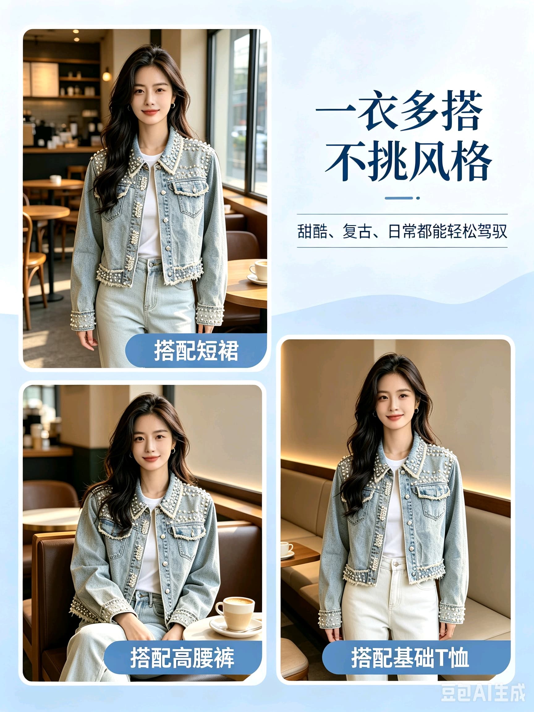 유럽 역 무거운 작업 데님 맨위 재킷 다용도 패션 거리 바람 상세 이미지 1