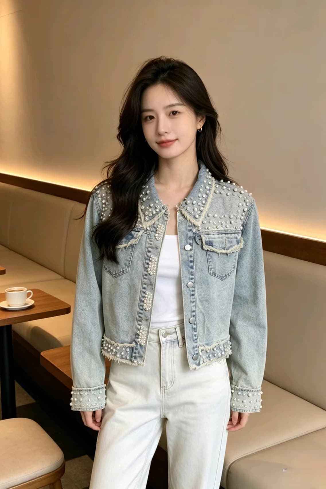 유럽 역 무거운 작업 데님 맨위 재킷 다용도 패션 거리 바람 이미지 6