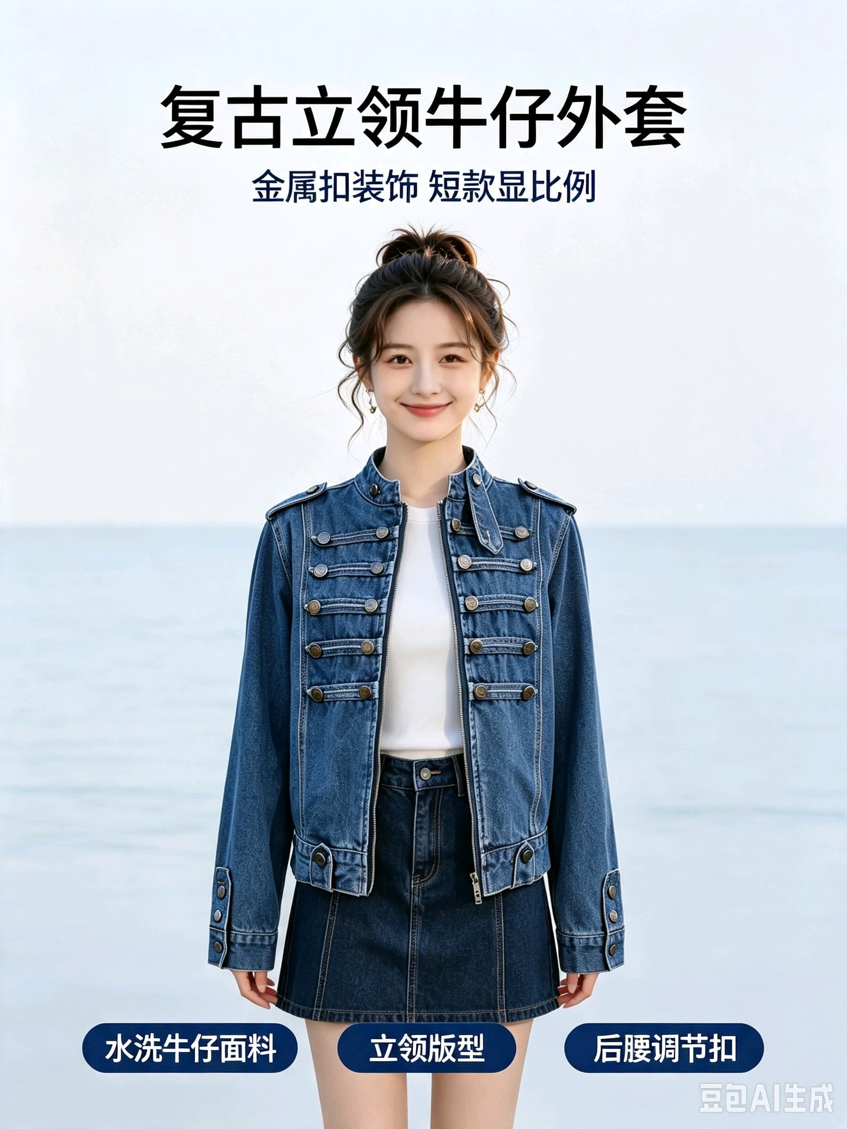 프랑스식 이중 버튼 마 오래된 재킷 여성 2026 봄 가을 새로운 갈비 살 버클 스탠드 칼라 쇼트 스타일 재킷 상세 이미지 14