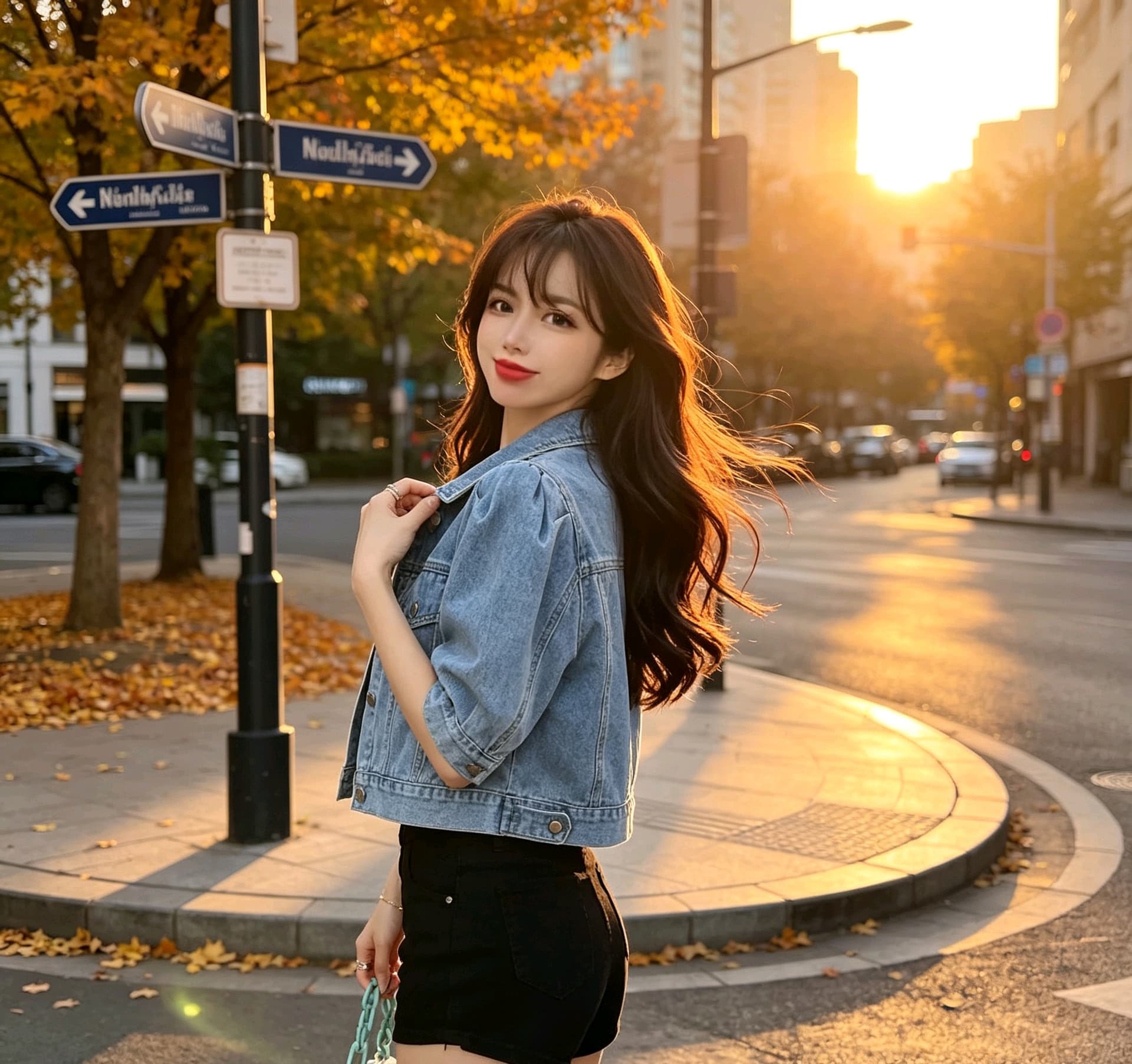 한국 chic 작은 키 품격 부드러운 프로필 모양 루즈핏 데님 반팔 작은 외투 상세 이미지 5