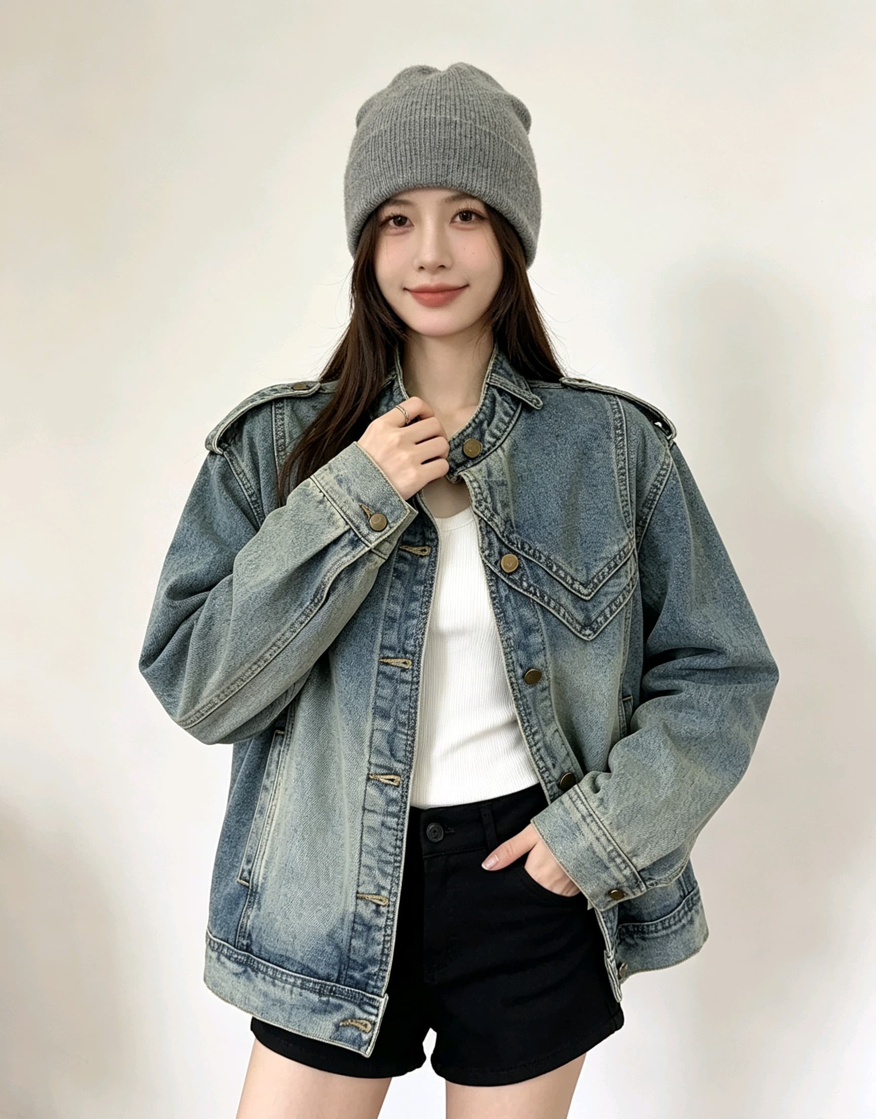 새로운 무거운 작업 데님 맨위 오토바이 바람 레트로 블루 워싱 다용도 트렌드 재킷 맨위 여성 유럽 역
