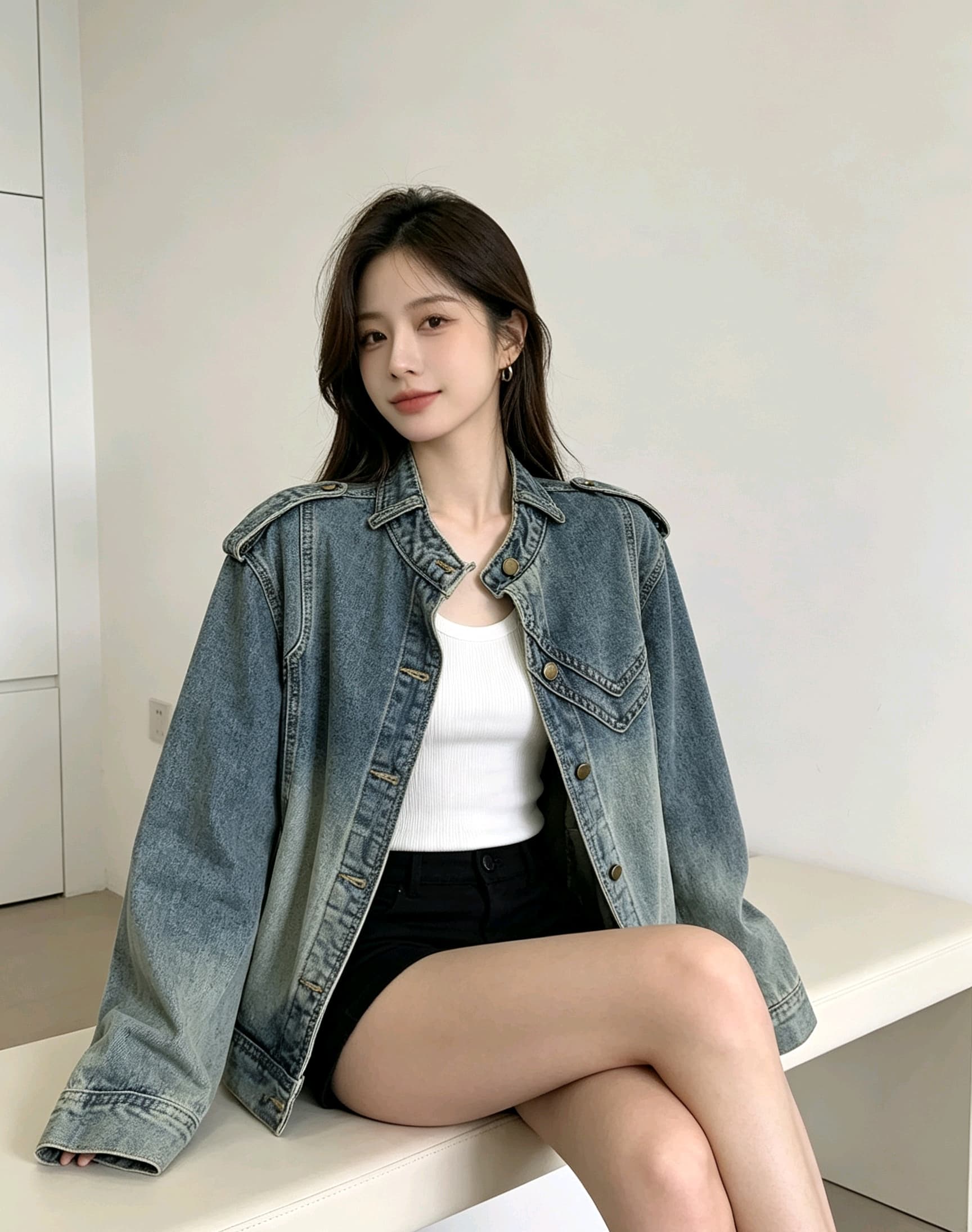 새로운 무거운 작업 데님 맨위 오토바이 바람 레트로 블루 워싱 다용도 트렌드 재킷 맨위 여성 유럽 역 상세 이미지 9
