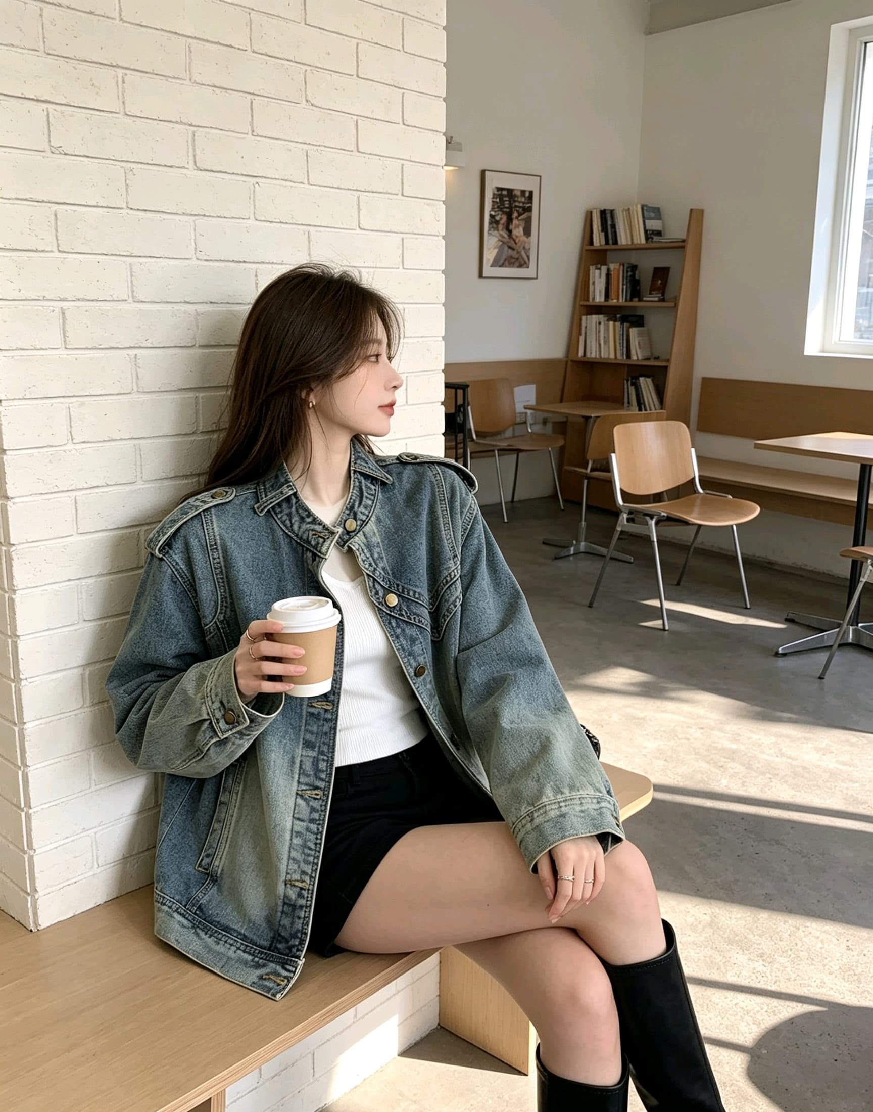 새로운 무거운 작업 데님 맨위 오토바이 바람 레트로 블루 워싱 다용도 트렌드 재킷 맨위 여성 유럽 역 상세 이미지 16