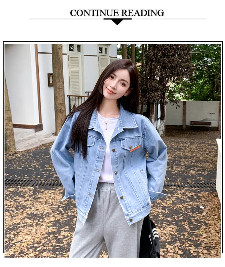 가을 겨울 새로운 한국 스타일 디자인 센스 패션 주문 표준 가스 질감 전체 데님 긴팔 여성 코트 상세 이미지 3