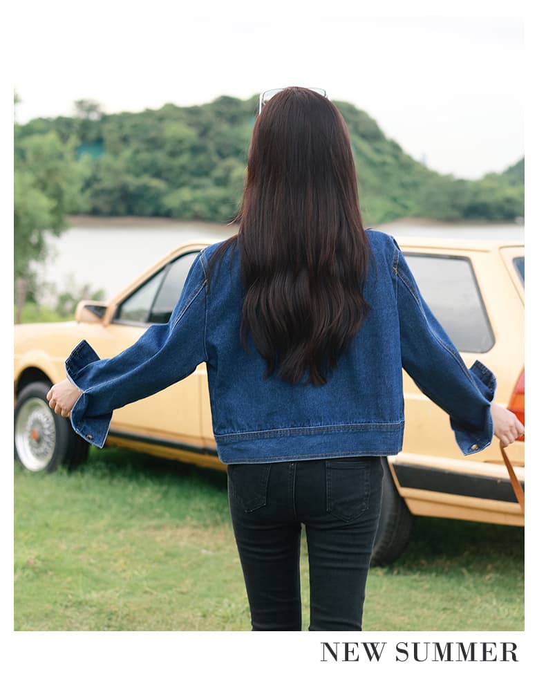 가을 겨울 새로운 빅 포켓 디자인 센스 루즈핏 다용도 레트로 홍콩 느낌 데님 재킷 상세 이미지 7