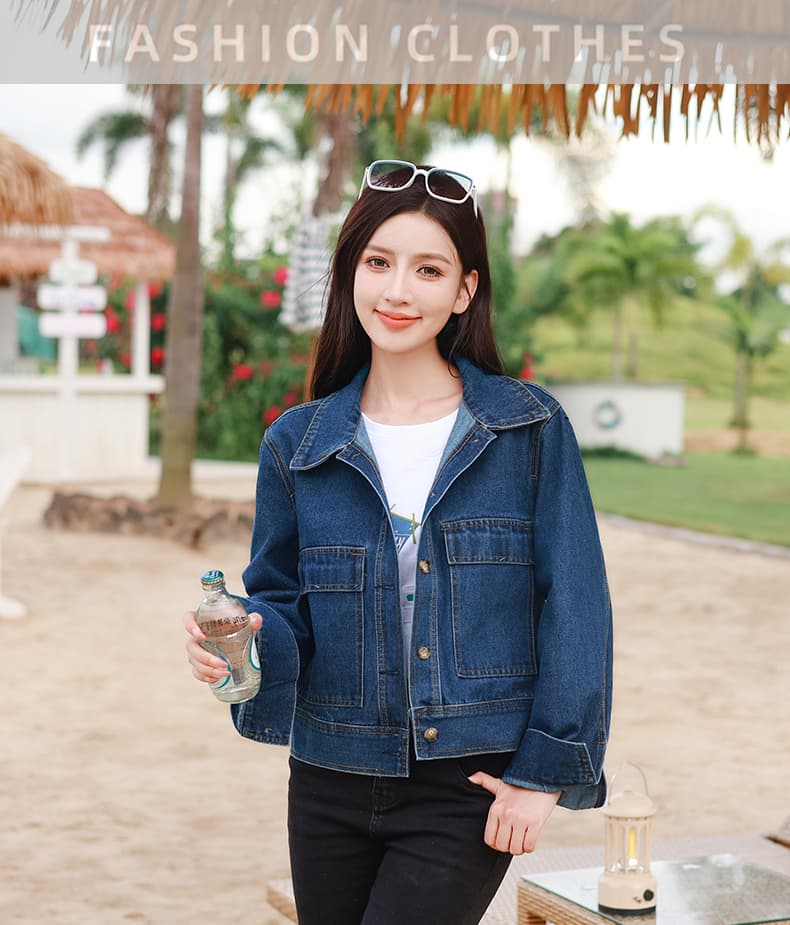 가을 겨울 새로운 빅 포켓 디자인 센스 루즈핏 다용도 레트로 홍콩 느낌 데님 재킷 상세 이미지 16