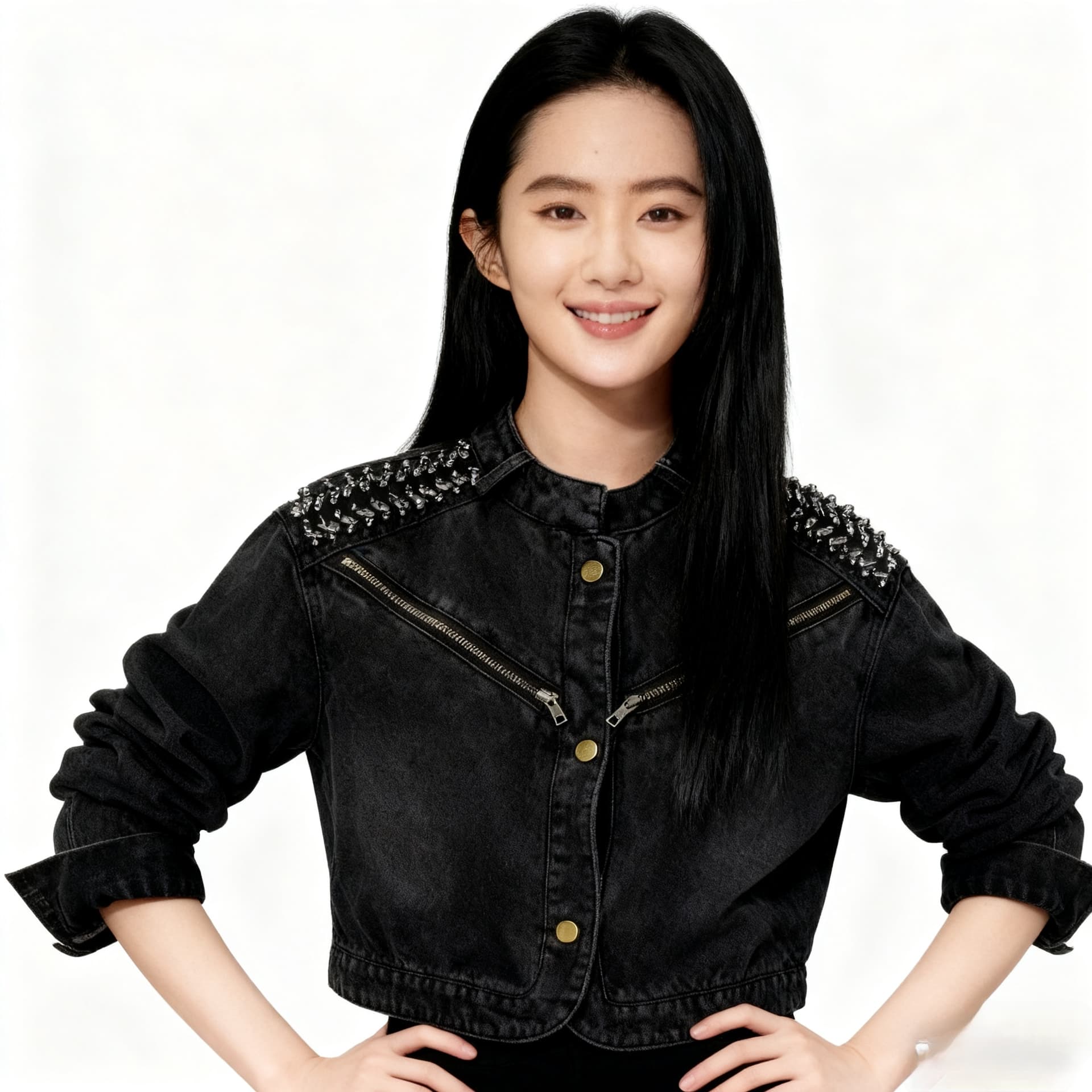 새로운 무거운 작업 비즈 박기 높은 품질 미니멀리즘 패션 유럽 상품 데님 맨위 재킷 상세 이미지 12