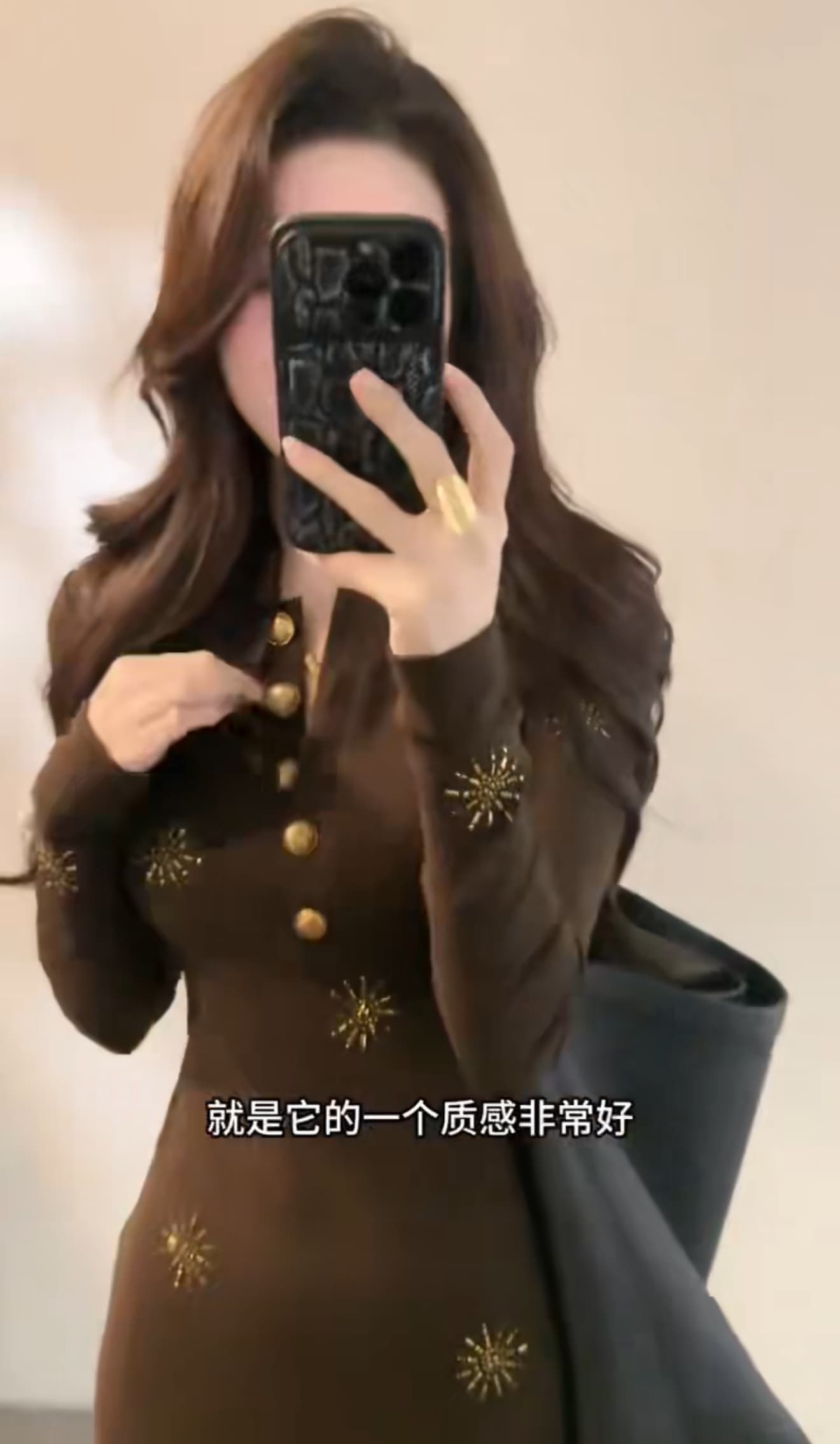 가을 겨울 새로운 허리 수축 치마 핫픽스 레트로 단추 긴팔 드레스 스트레이트 치마 이미지 2