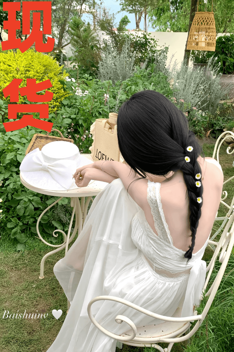 화이트 워터 여성 꽃 와 앨리스 광장 칼라 레이스 치마 여성 여름 휴가 바람 도루 센스 슬림해 보이는 큰 진자 드레스 이미지 3