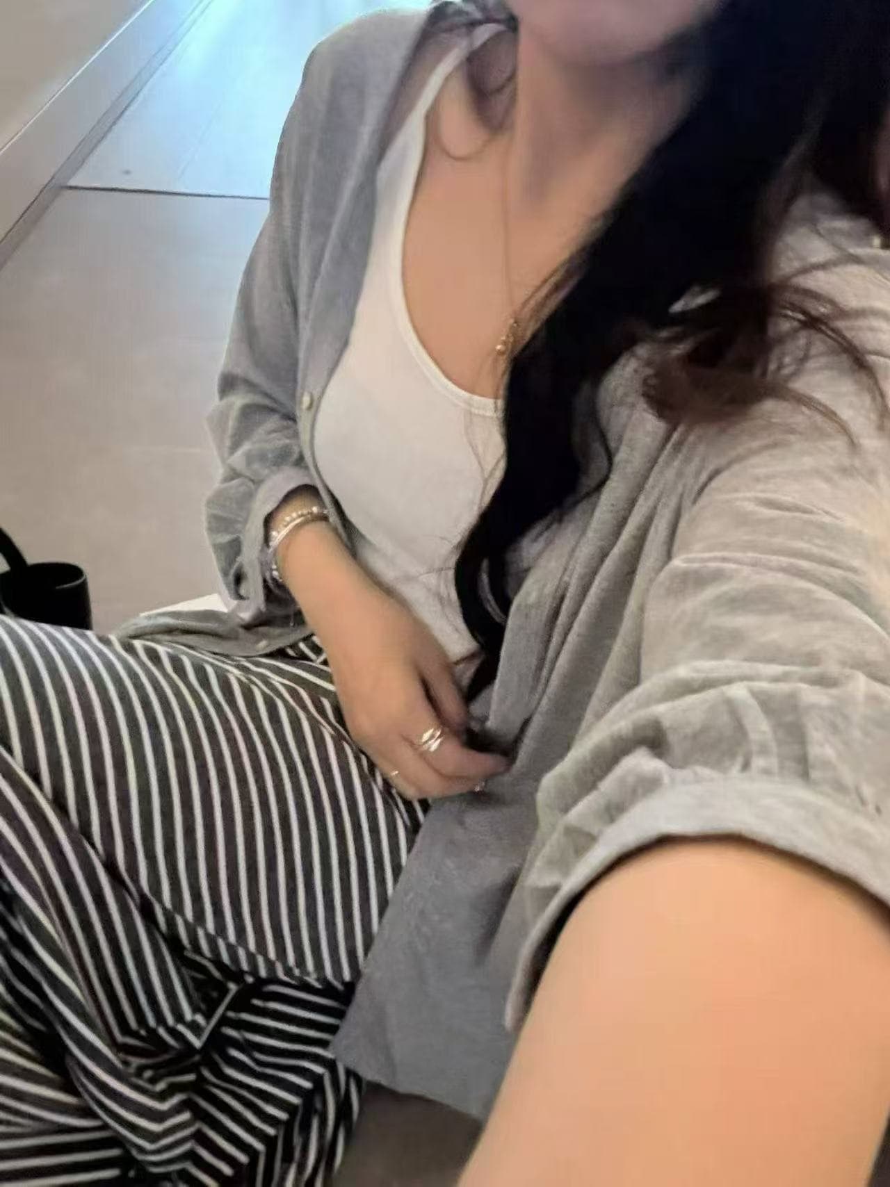 새로운 한국 스타일 루즈핏 캐주얼 자외선 차단 오픈 가디건 조끼 허리밴드 스트라이프 반신 스커트 3종 세트 상세 이미지 2