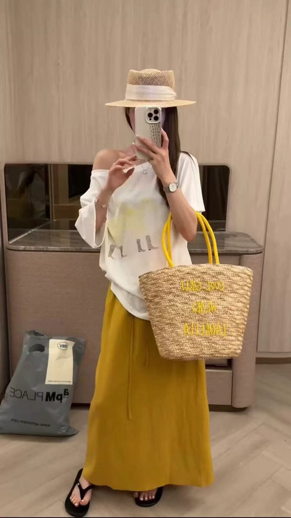 새로운 패션 느긋한 바람 비스듬한 어깨 만화 프린트 반팔 티셔츠 허리밴드 펌프 로프 반신 스커트 투피스 세트 이미지 4