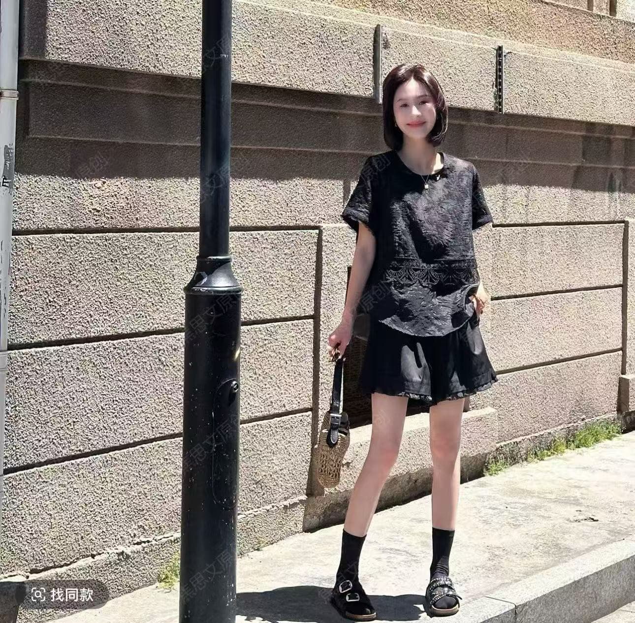 새로운 패션 고유 한 아름다운 Chic 매우 요정 레이스 조각 맨위 허리밴드 캐주얼 반바지 세트 이미지 5
