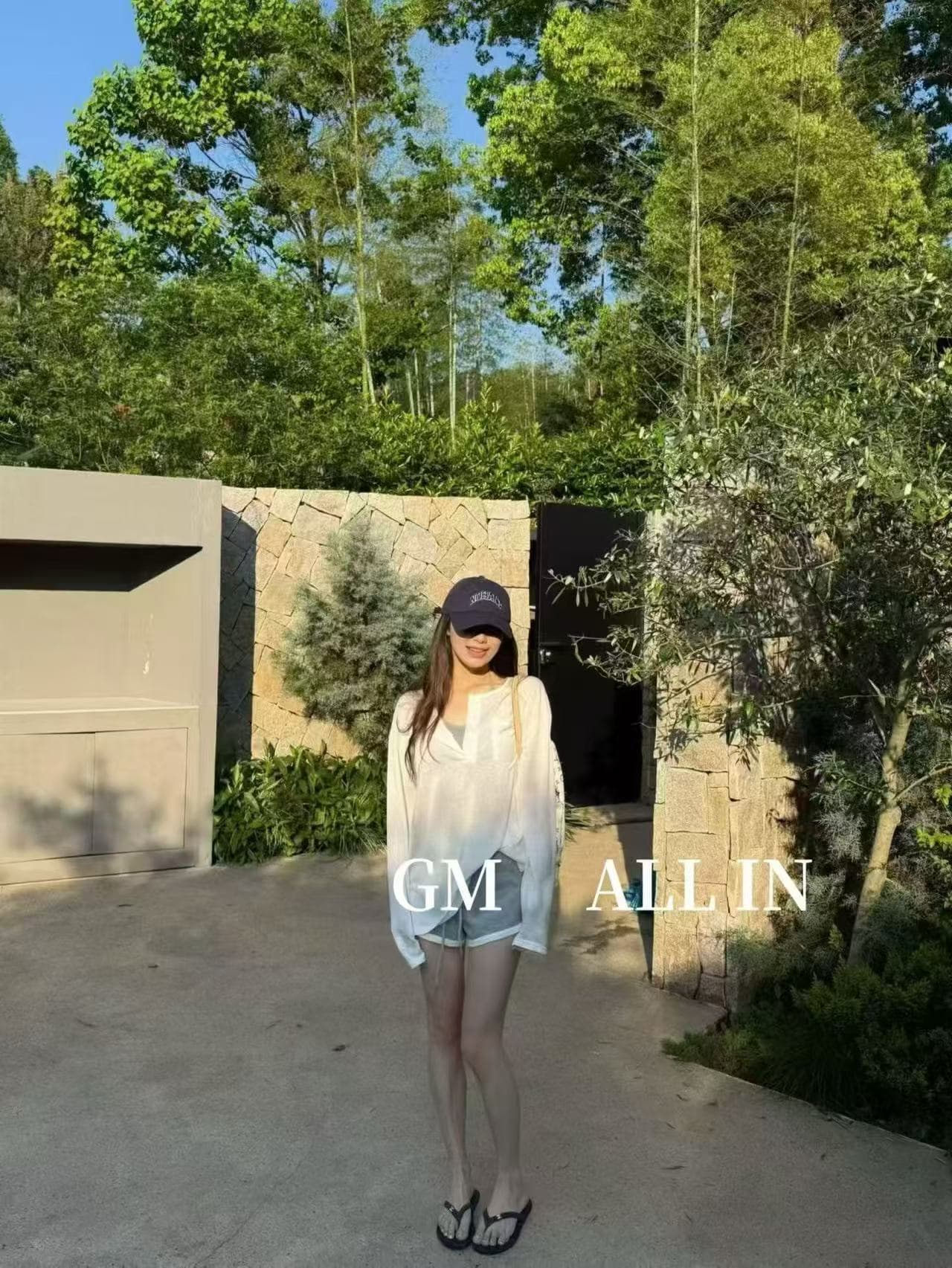 새로운 달콤한 매운맛 얇은 스타일 루즈핏 긴팔 에어컨 셔츠 행침 목 조끼 허리밴드 반바지 3 세트 상세 이미지 5