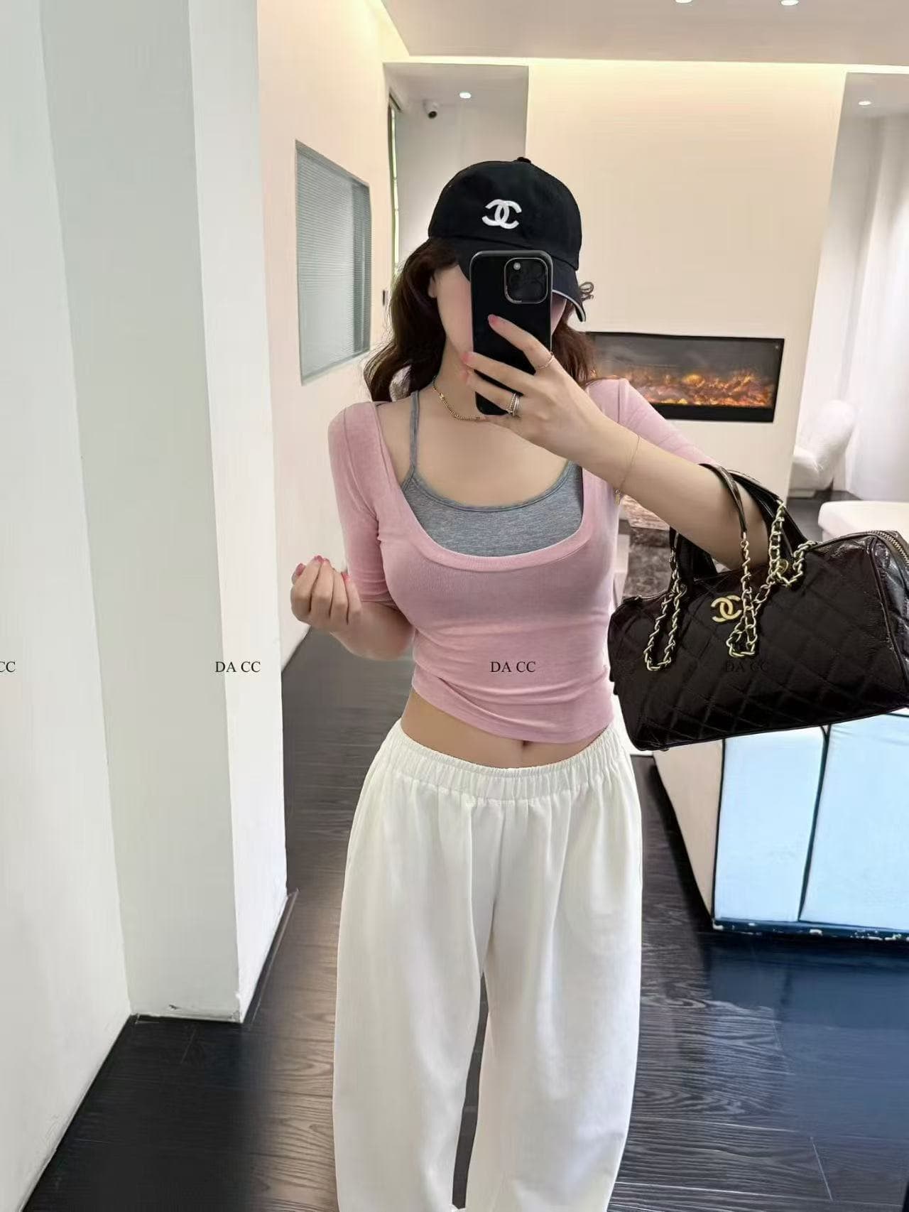 한 부서 섹시함 품격 핫걸 허리 수축 몸매 가꾸기 맨위 행침 목 슬립 허리밴드 캐주얼 바지 3 세트 상세 이미지 1