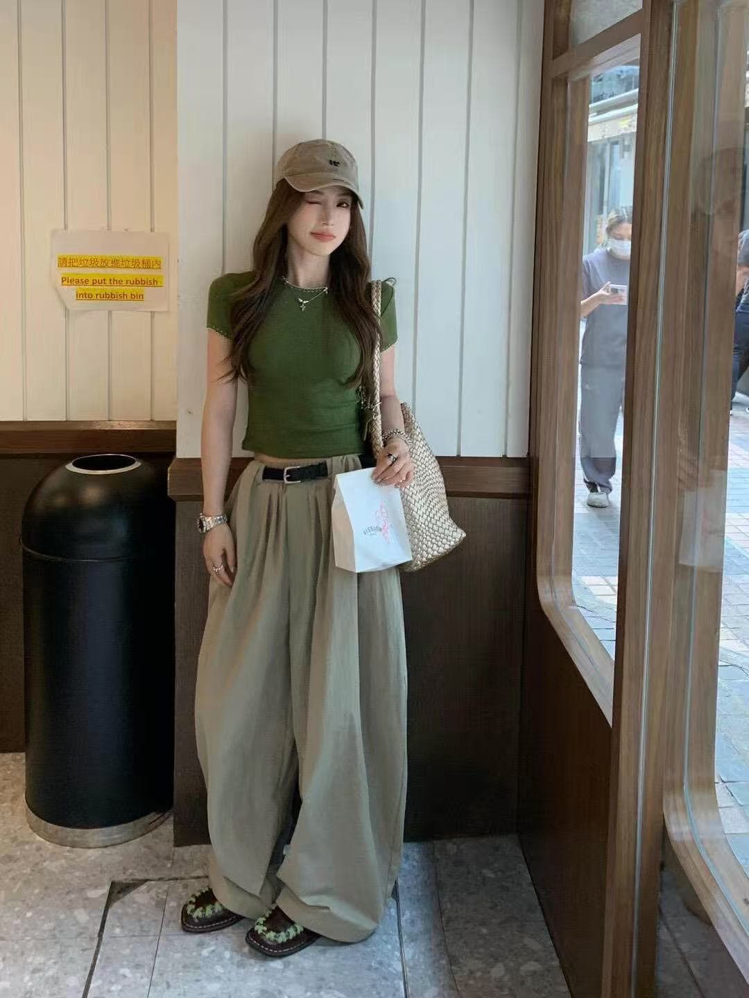 새로운 한국 스타일 패션 몸매 가꾸기 맨위 허리밴드 핀치 Pleat 더블 색상 모통이 칼 와이드 레그 팬츠 벨트 3 세트 이미지 3