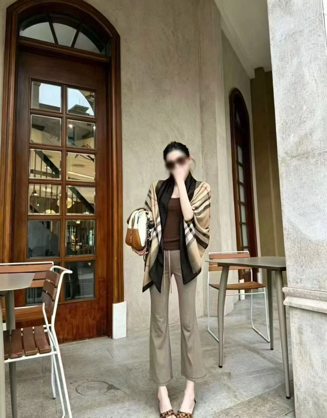 새로운 패션 오래된 돈 바람 얇은 스타일 숄 미니멀리즘 조끼 허리밴드 9부 바지 3종 세트 상세 이미지 3